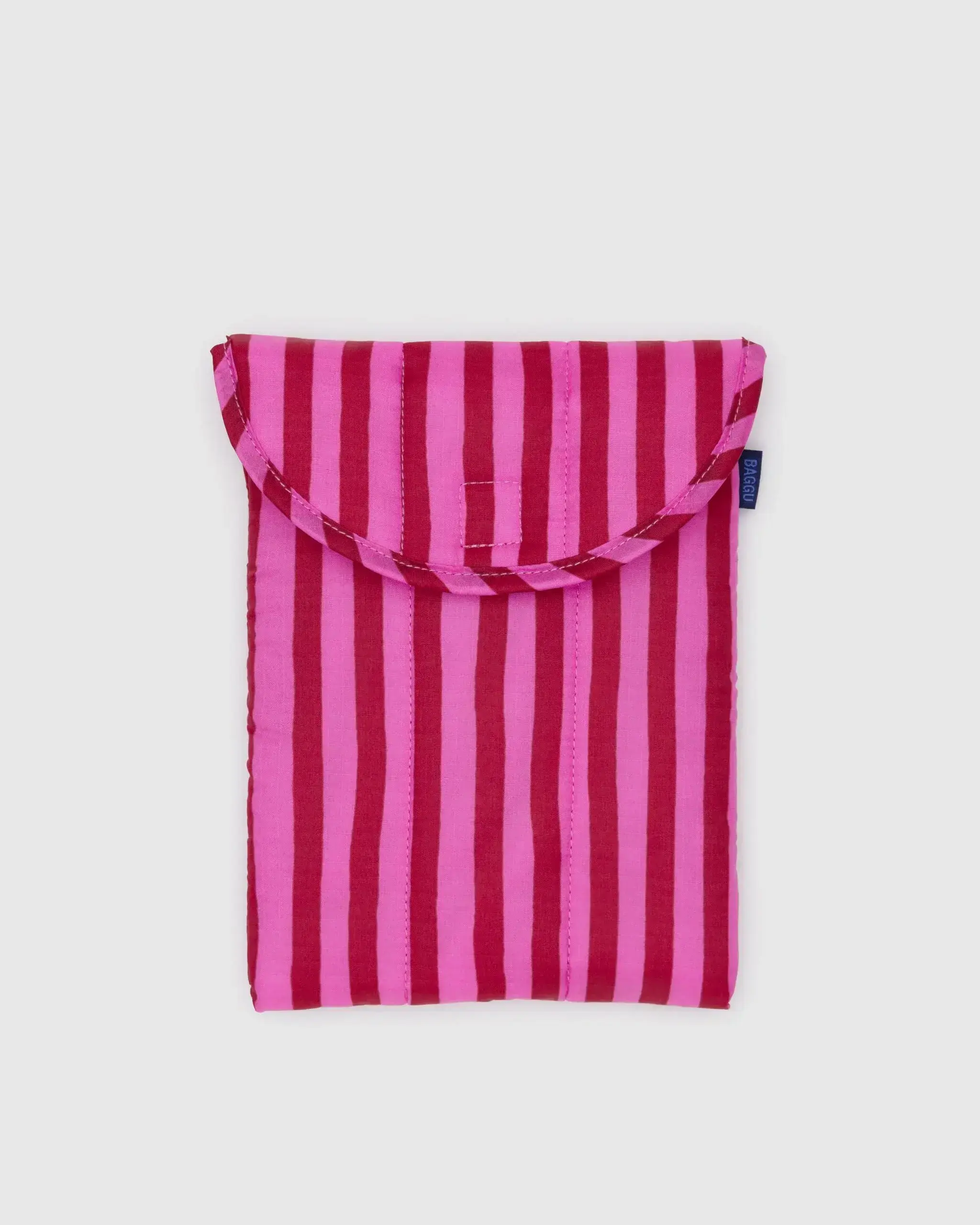 Puffy Tablet Sleeve Pink & Red Painted Stripe