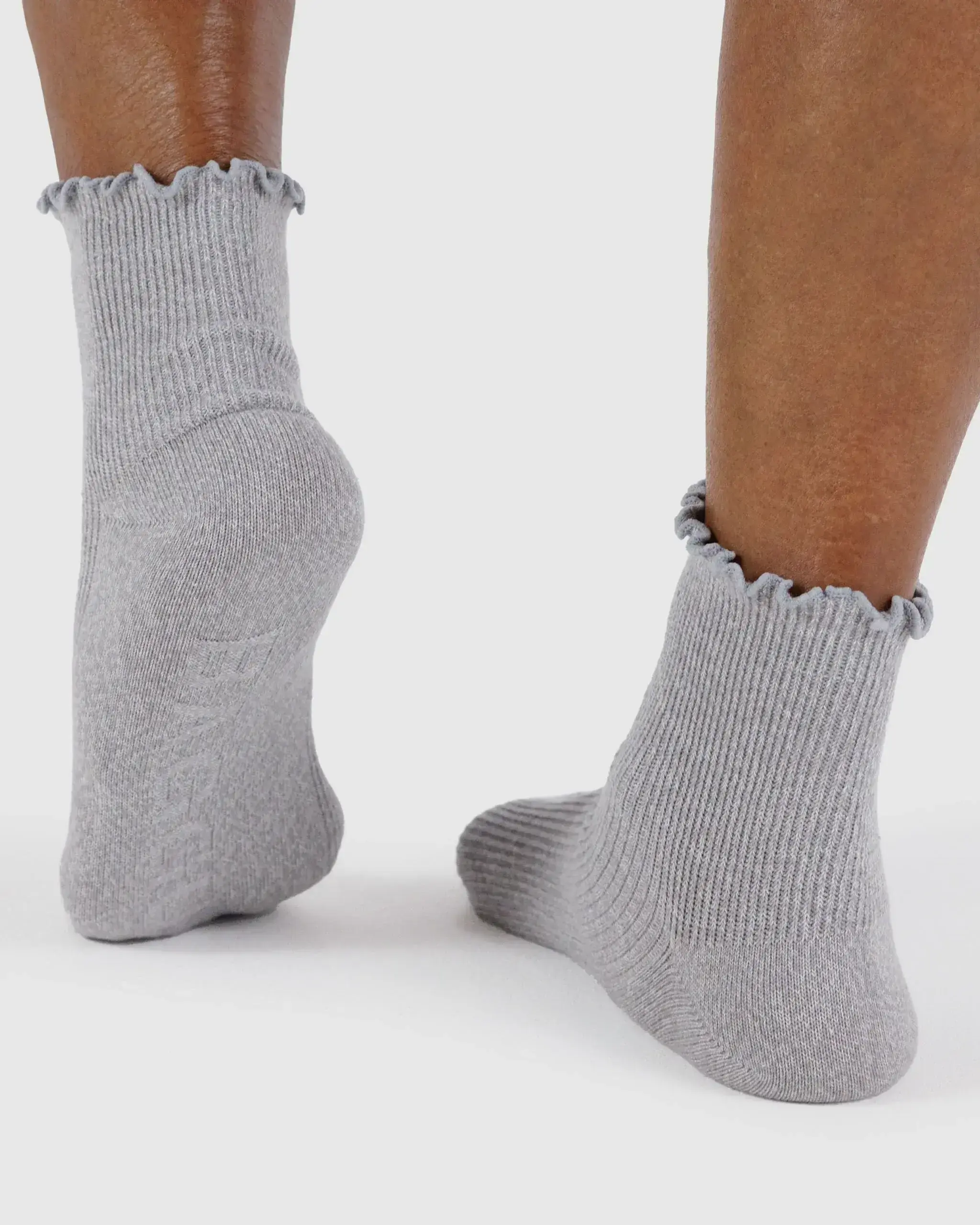 Lettuce Edge Sock Set of 2 Heather Grey & Black - Image 4