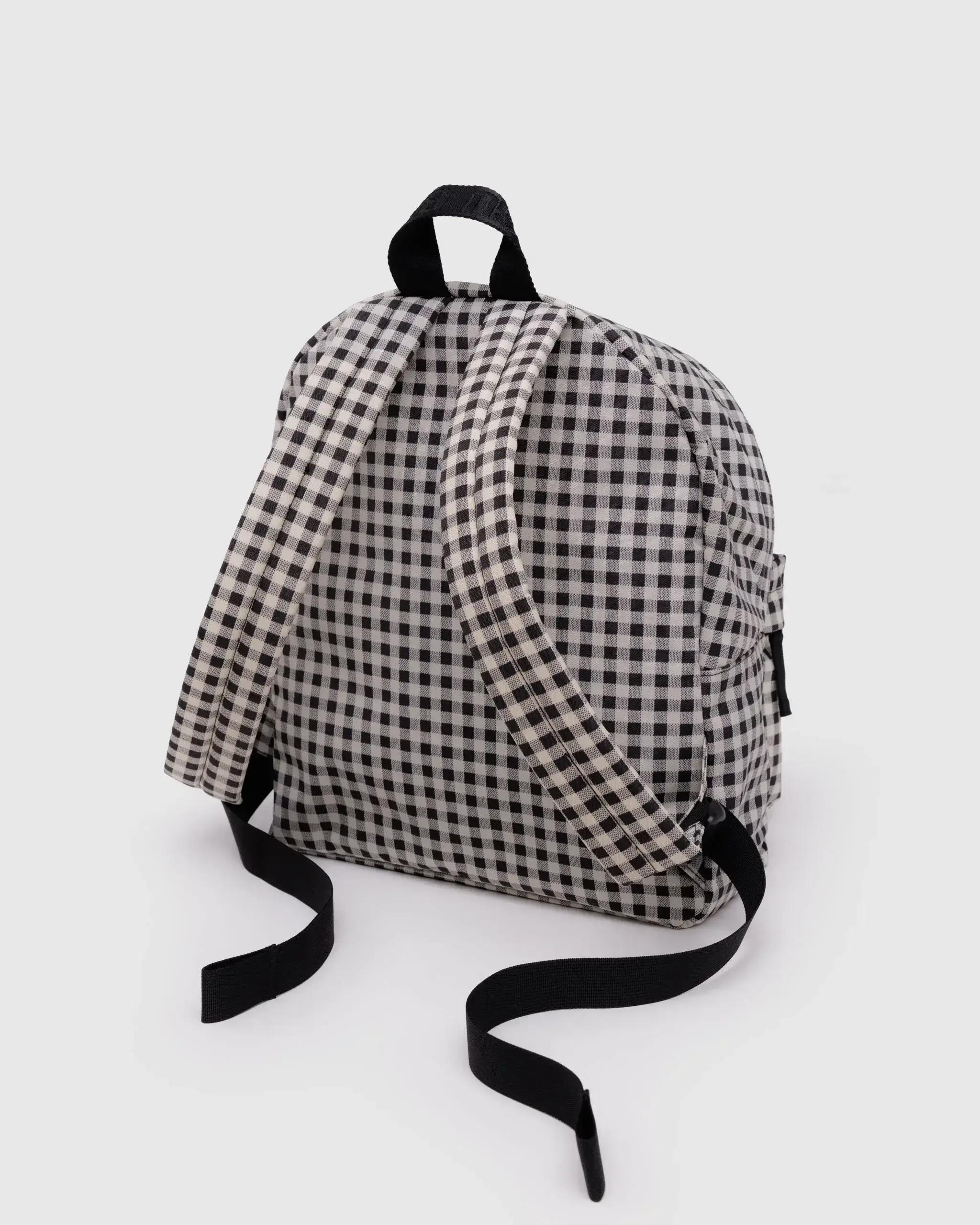 Medium Nylon Backpack Black & White Gingham - Image 5
