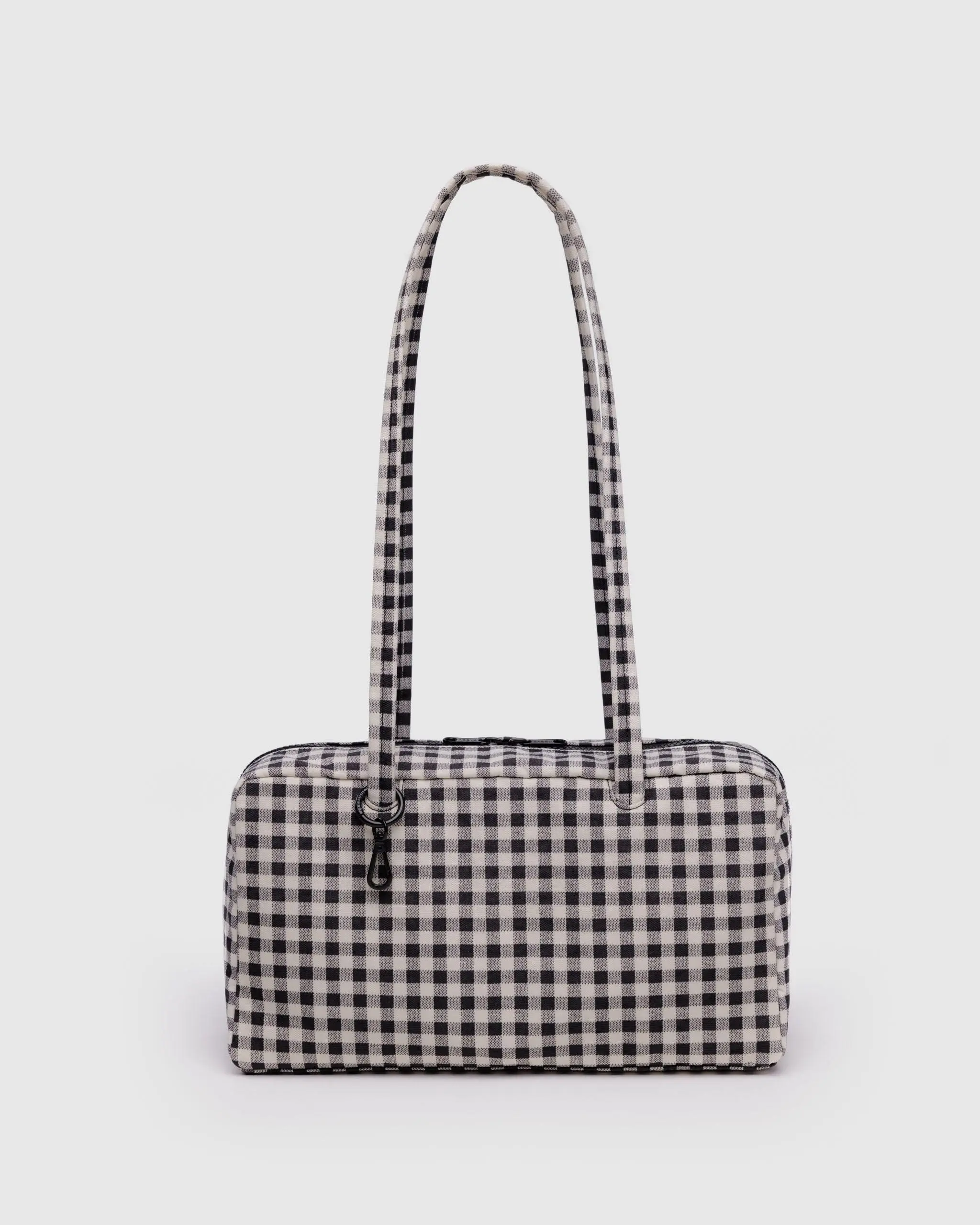Nylon Bowler Bag Black & White Gingham