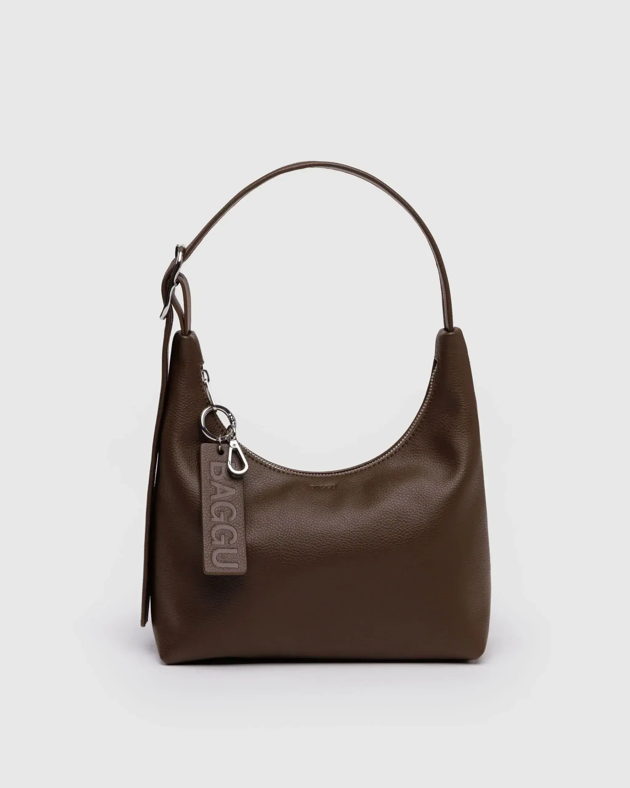 Mini Recycled Leather Shoulder Bag Brown