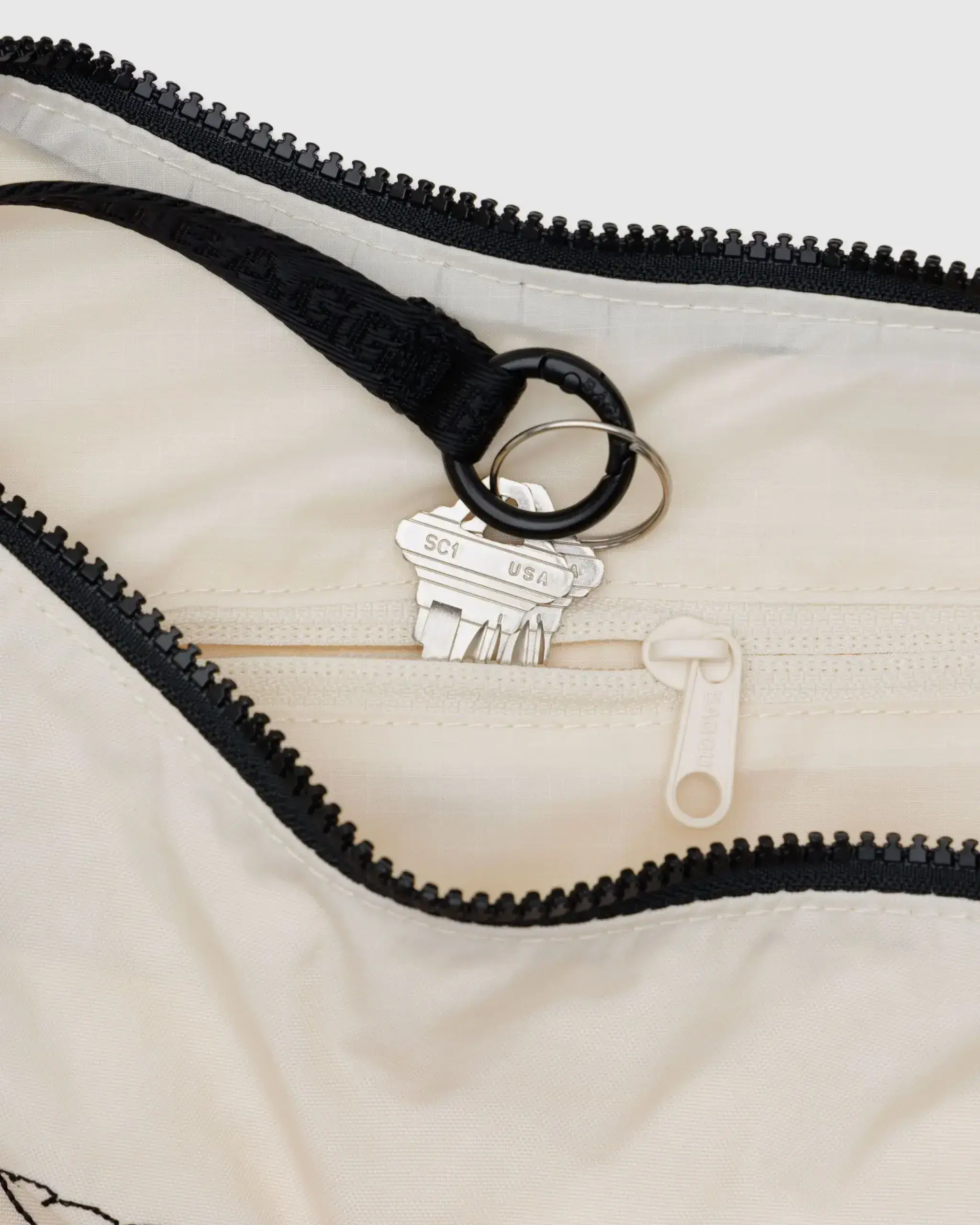 Medium Nylon Crescent Bag Embroidered Shells - Image 4