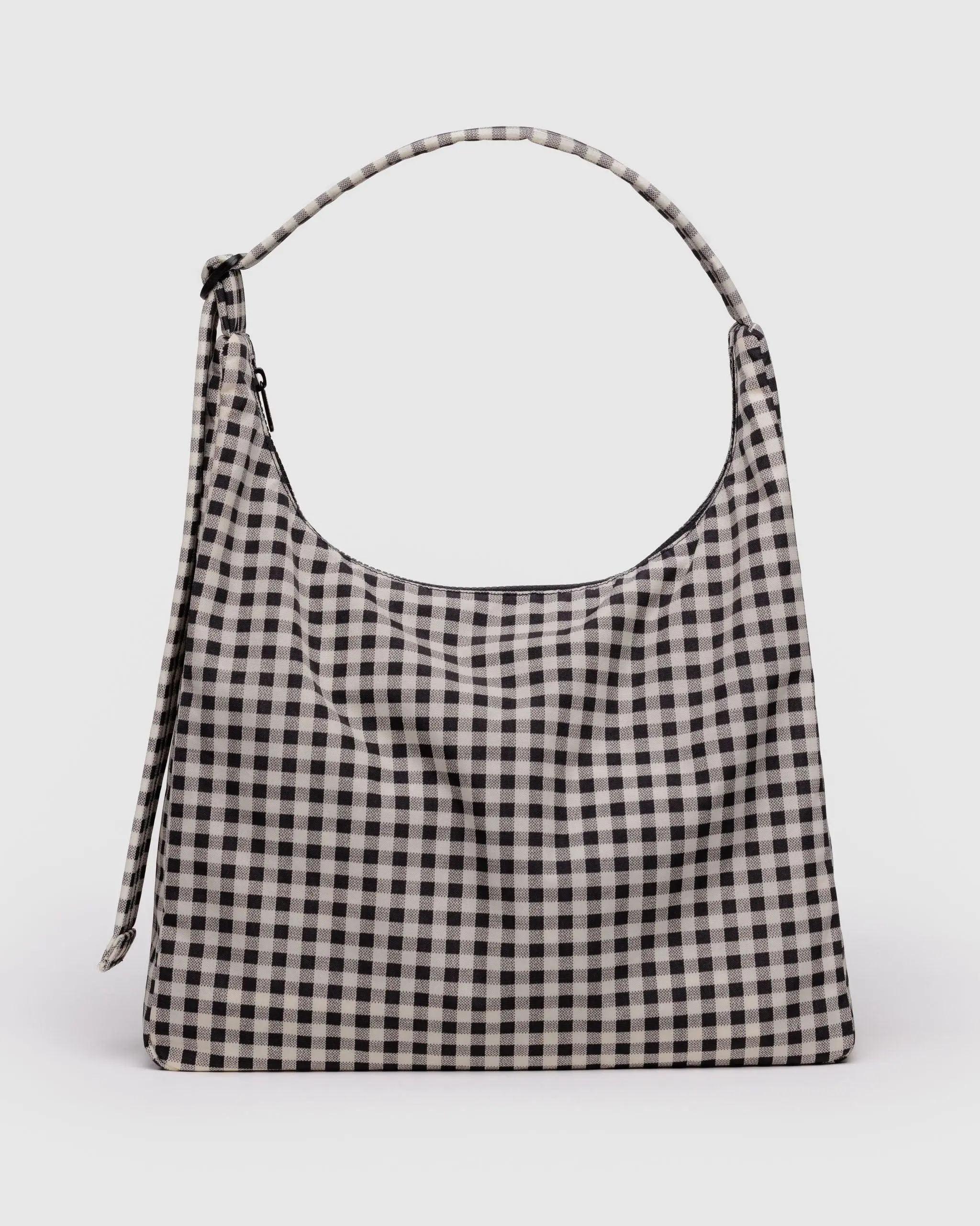 Nylon Shoulder Bag Black & White Gingham