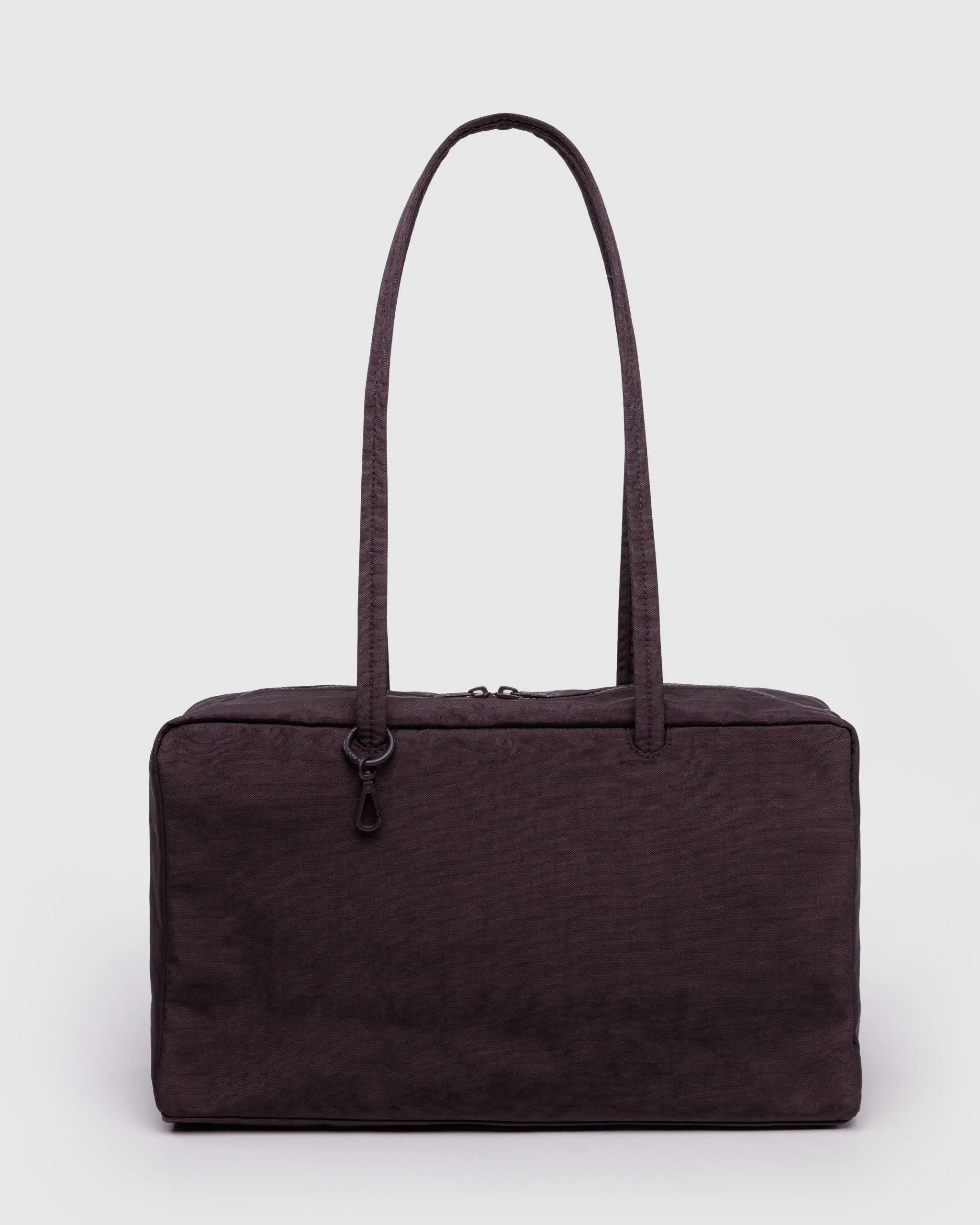 Medium Nylon Bowler Bag Chocolate Plum