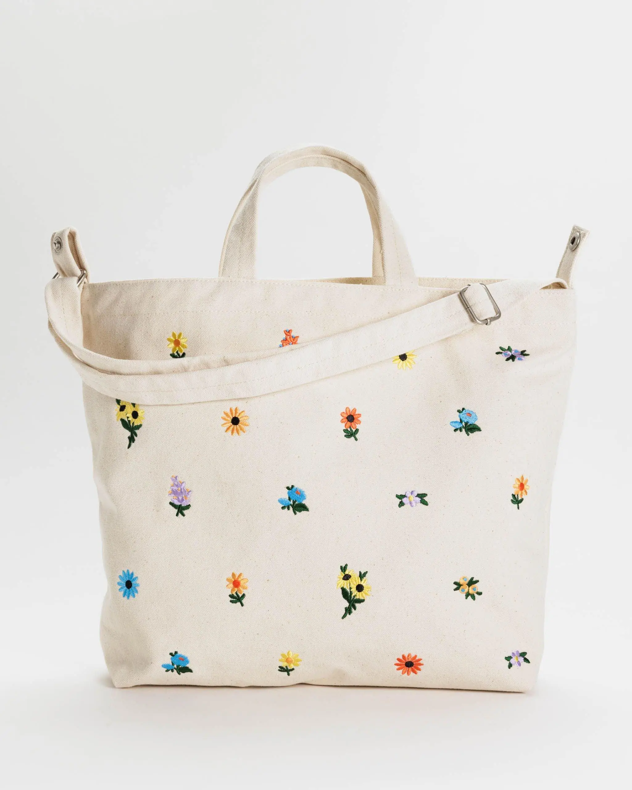 Horizontal Zip Duck Bag Embroidered Ditsy Floral