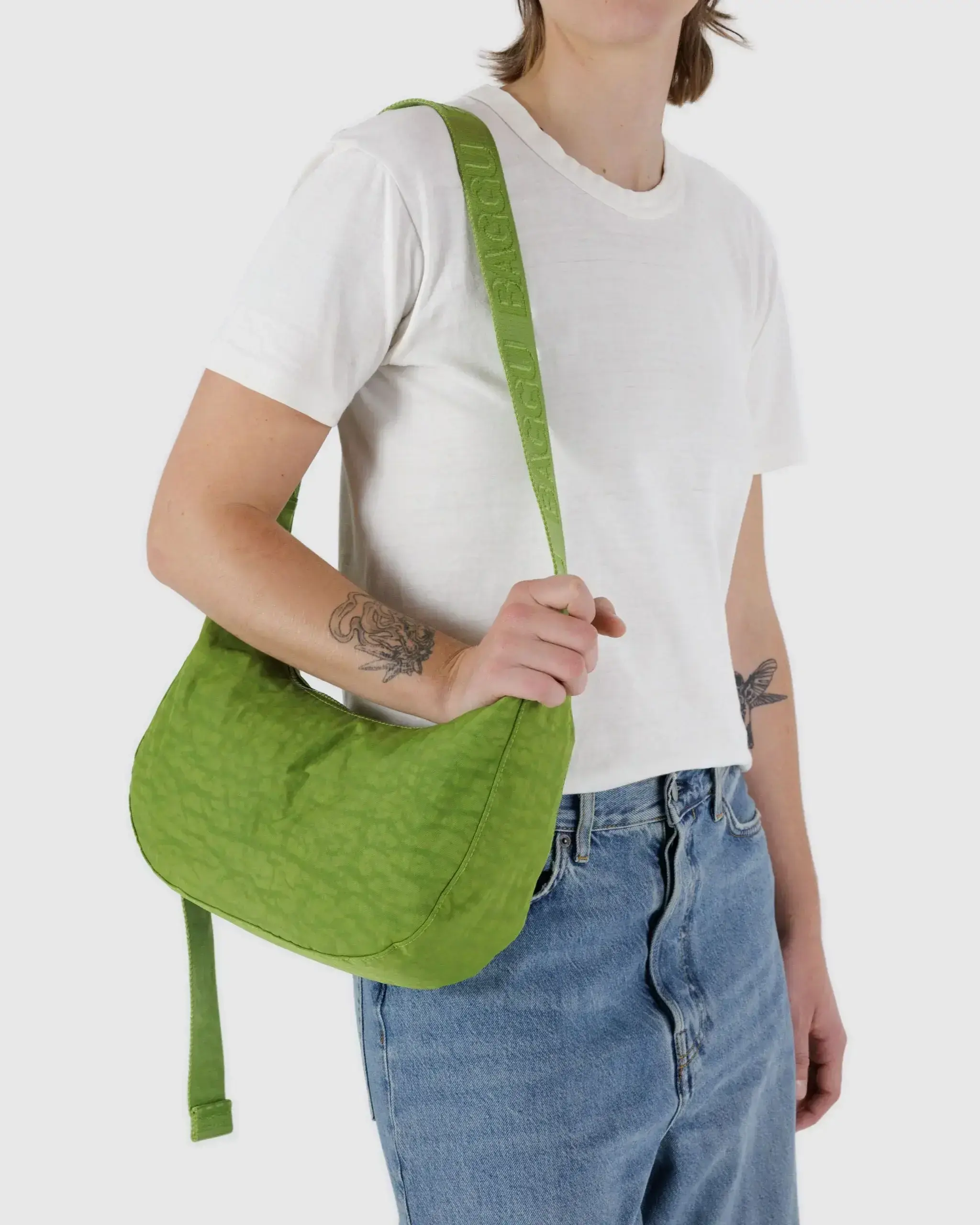 Medium Nylon Crescent Bag Green Juice - Image 3