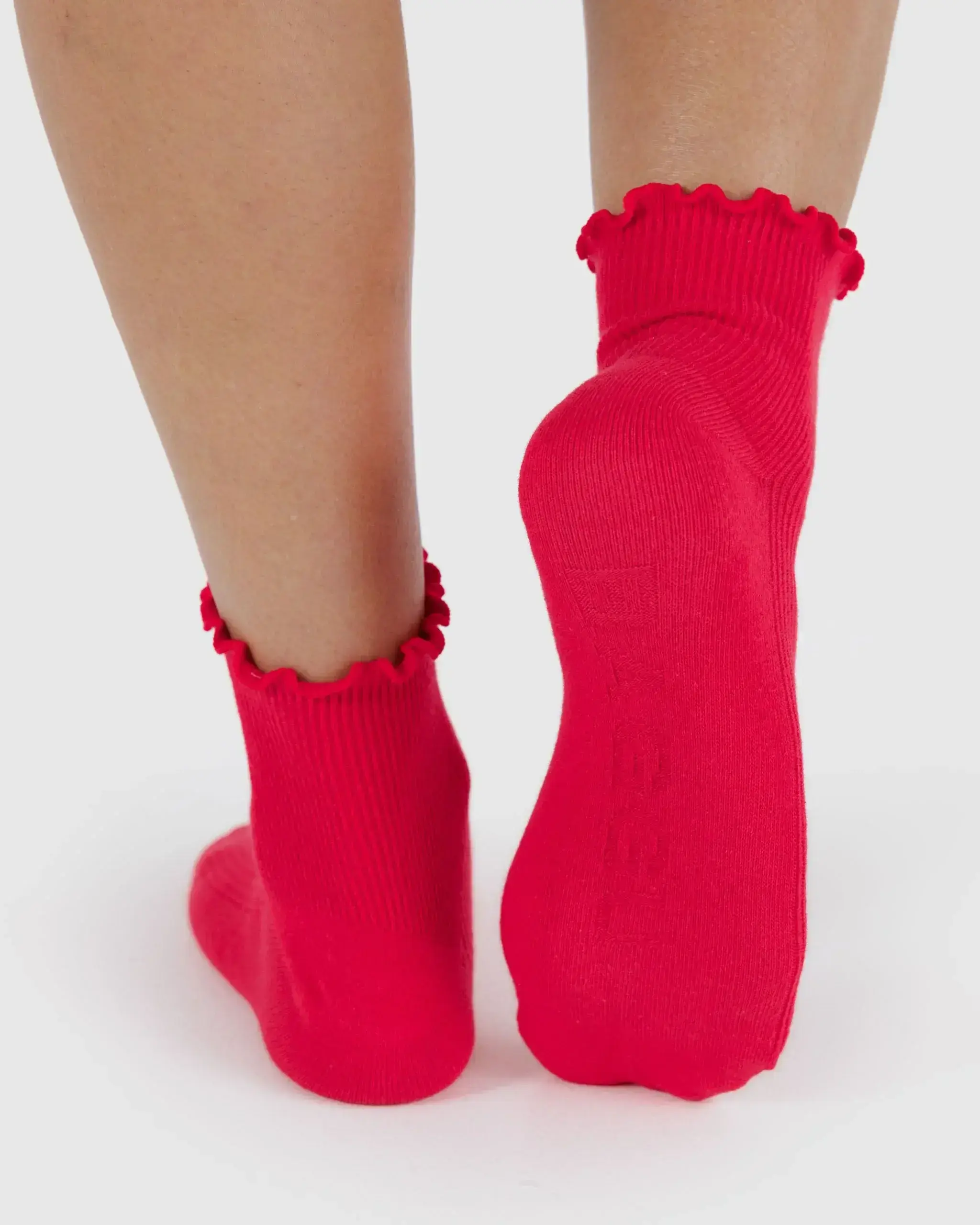 Lettuce Edge Sock Set of 2 Lavender & Red - Image 4