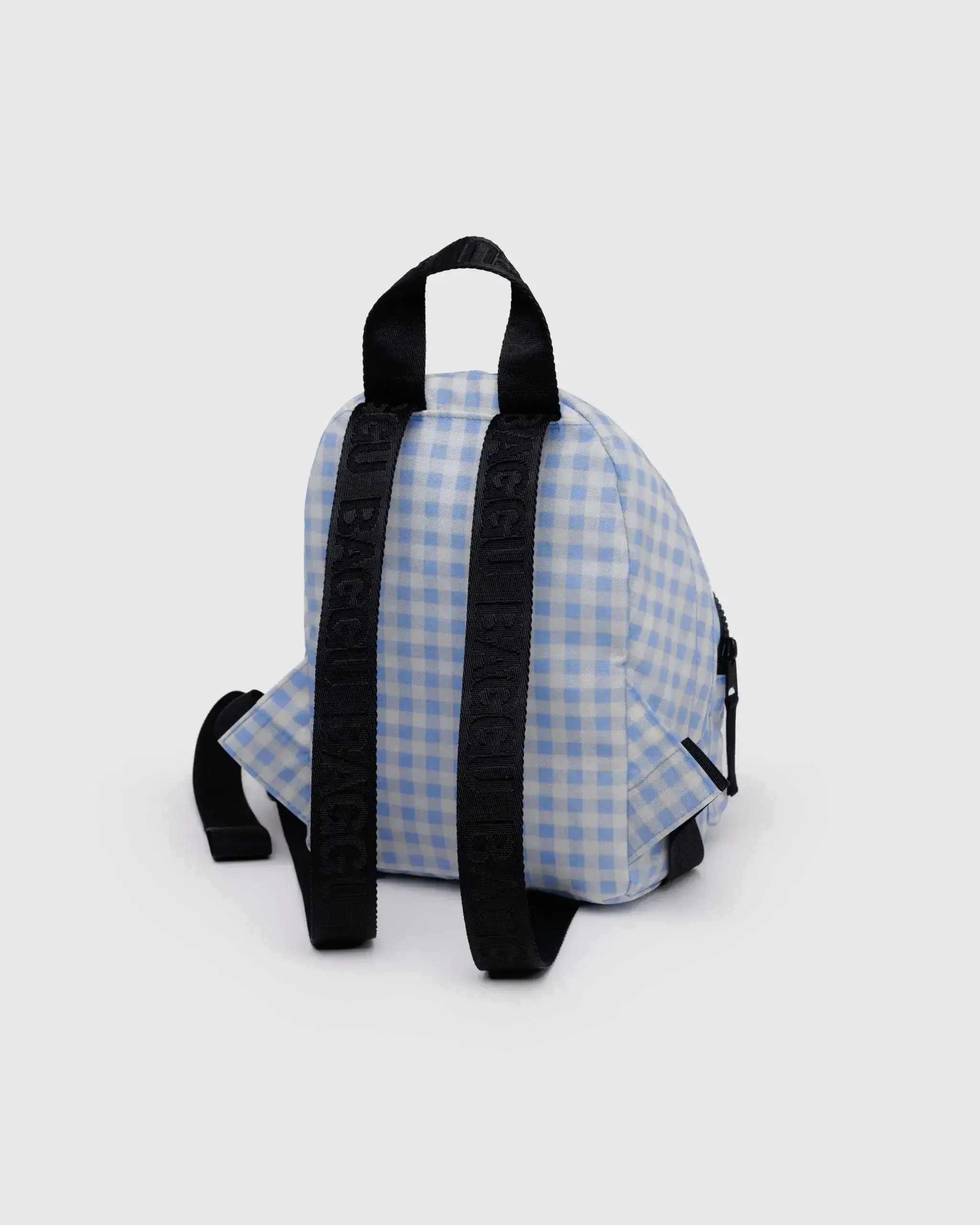 Mini Nylon Backpack Light Blue Gingham - Image 3