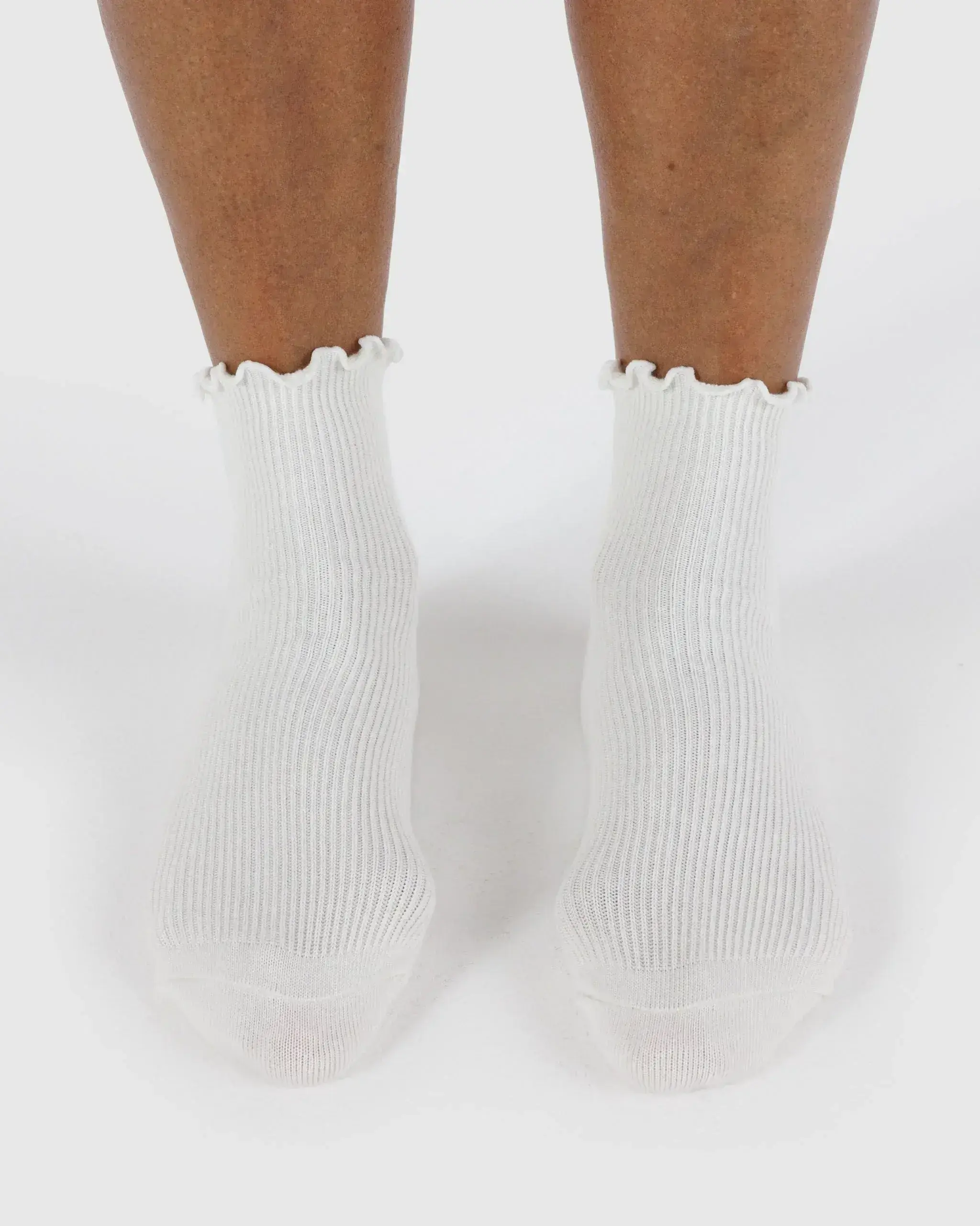 Lettuce Edge Sock Set of 2 White - Image 3