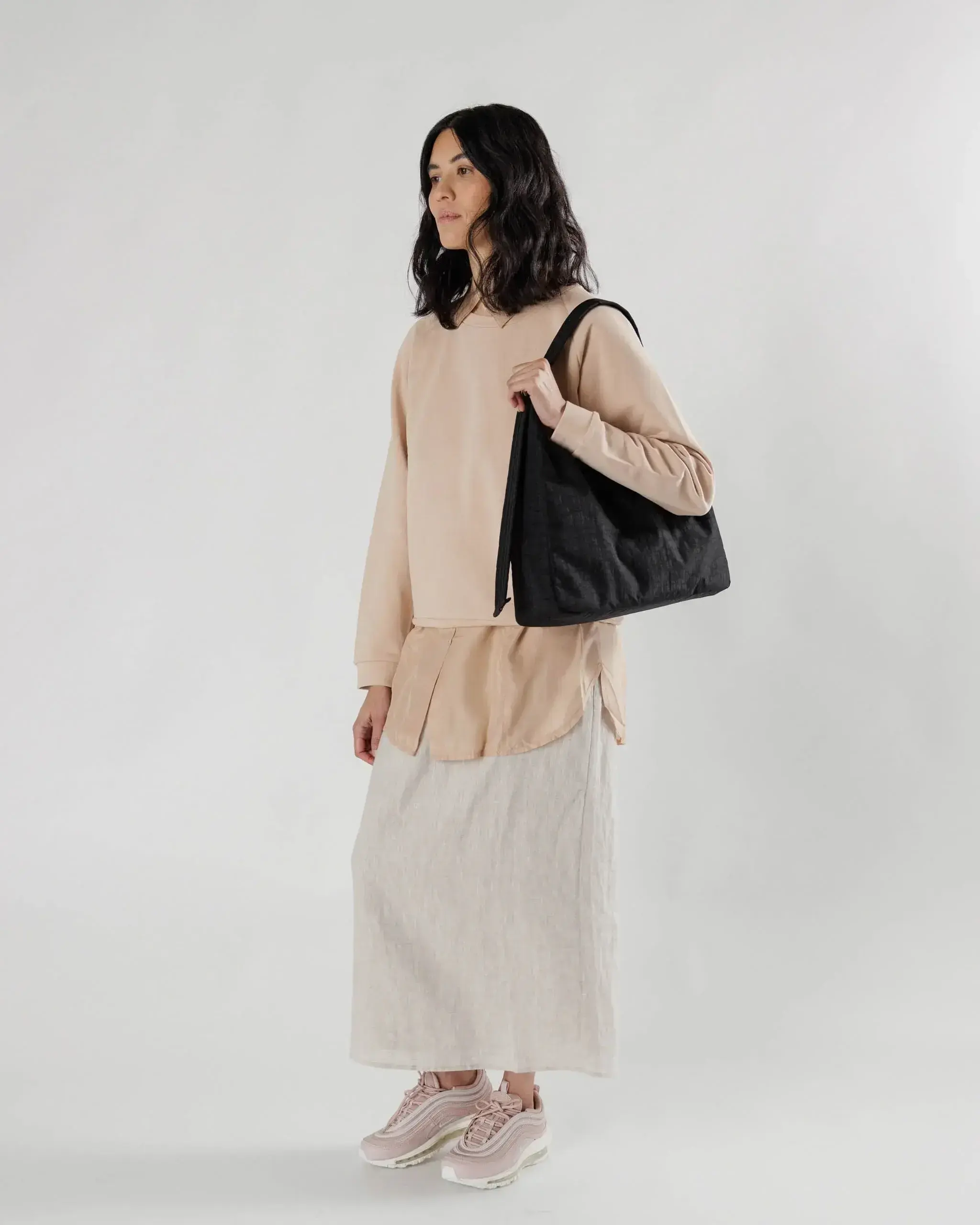 Nylon Shoulder Bag Black - Image 2