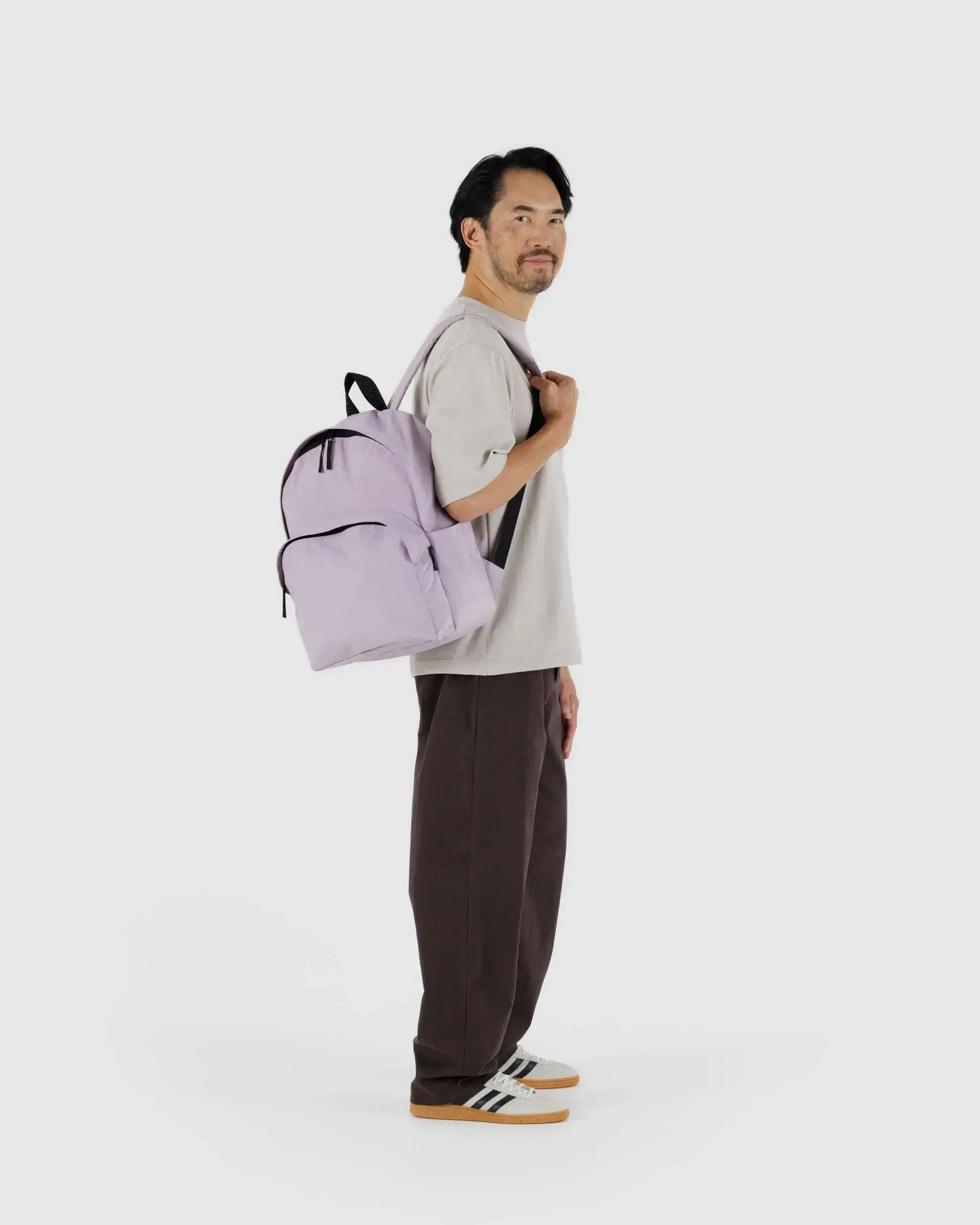 Large Nylon Backpack Dusty Pink - Image 2
