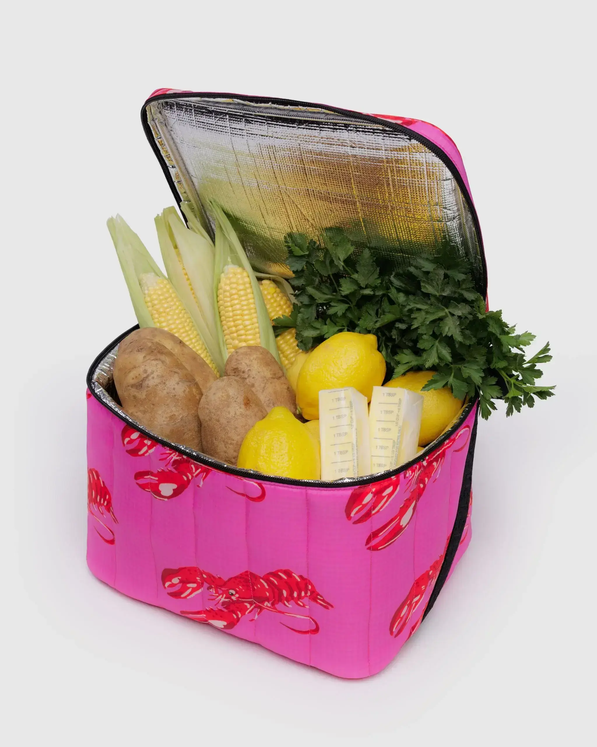Puffy Cooler Bag Pink Lobster - Image 2
