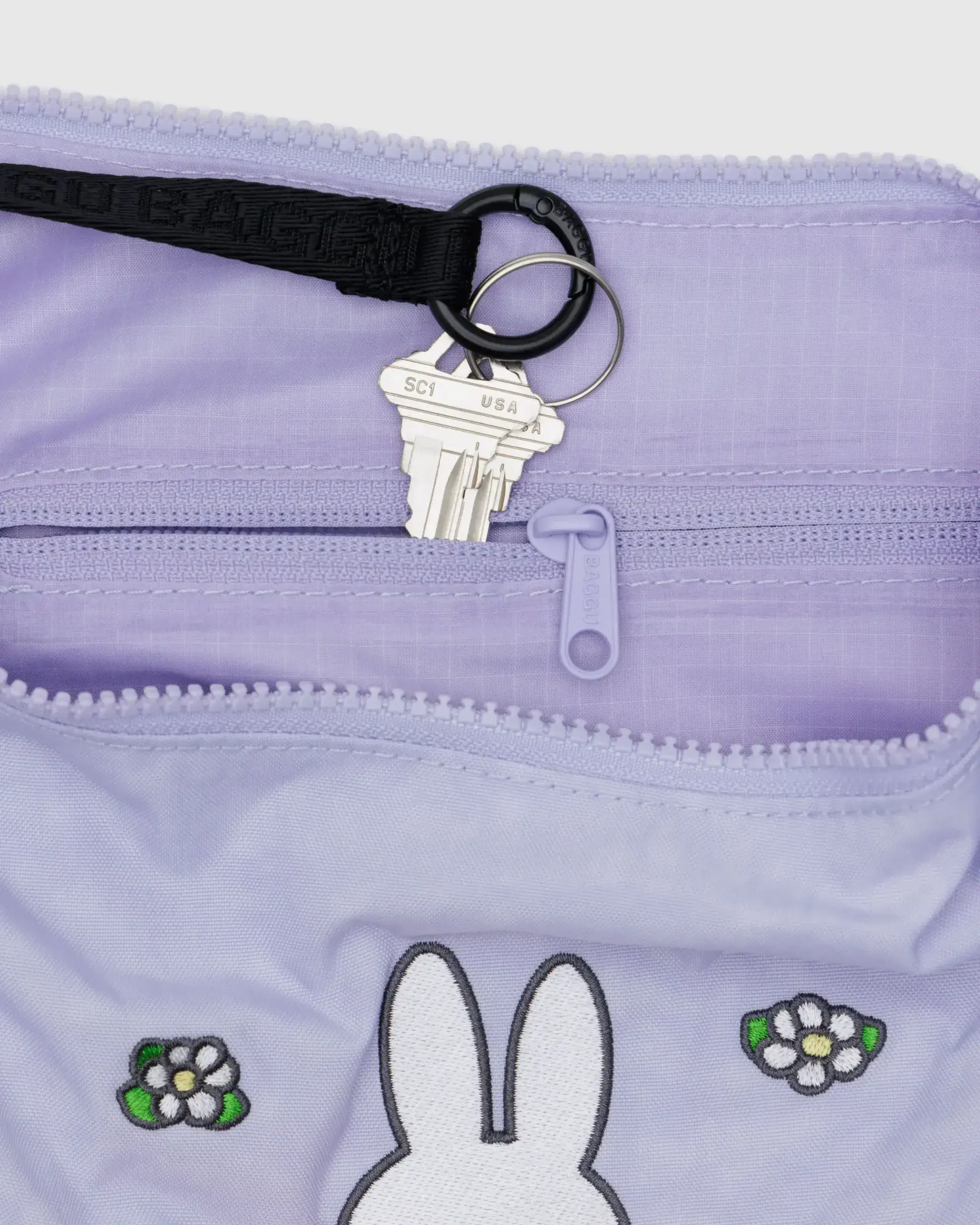 Medium Nylon Crescent Bag Embroidered Miffy - Image 4