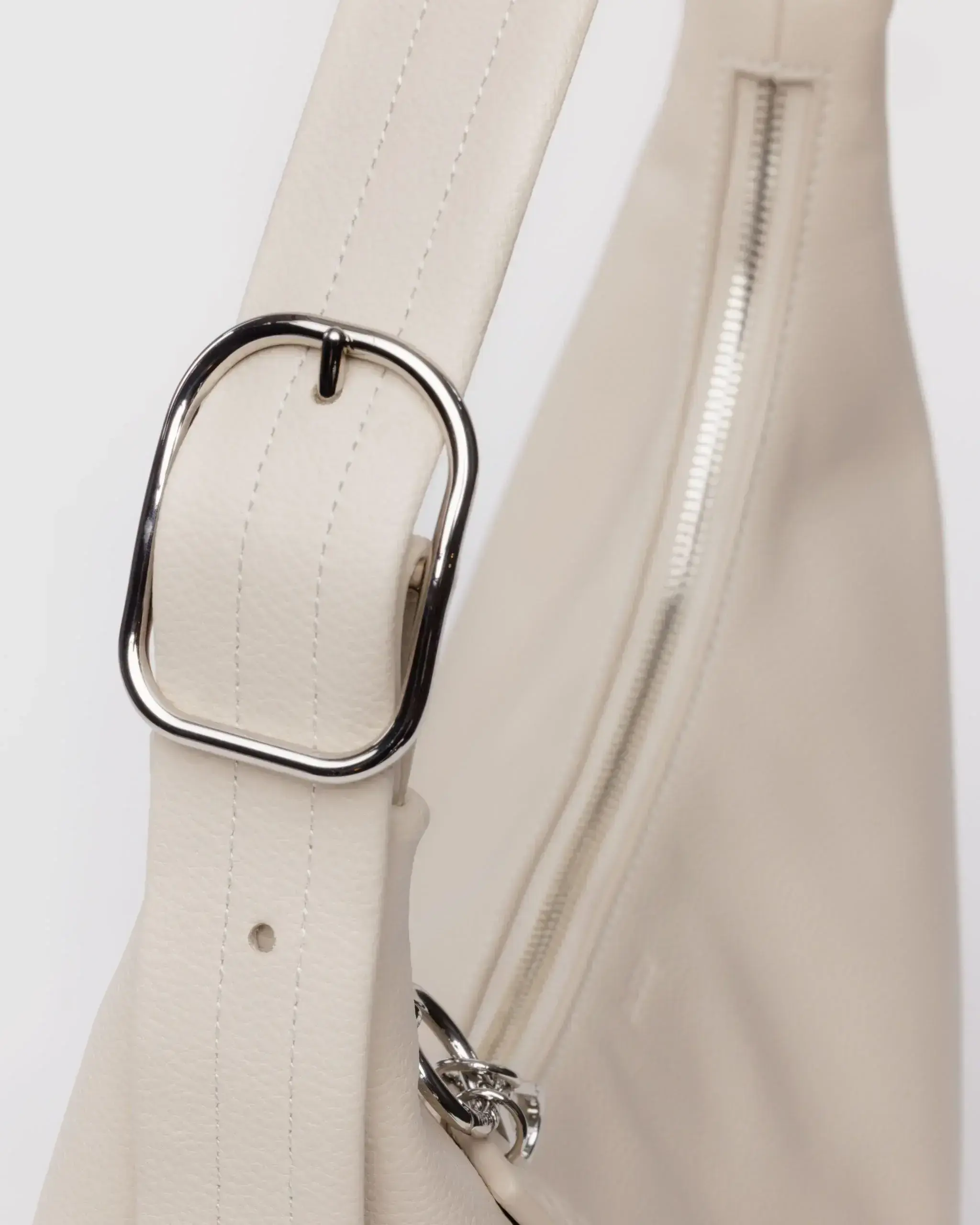Recycled Leather Shoulder Bag Stone - Image 4