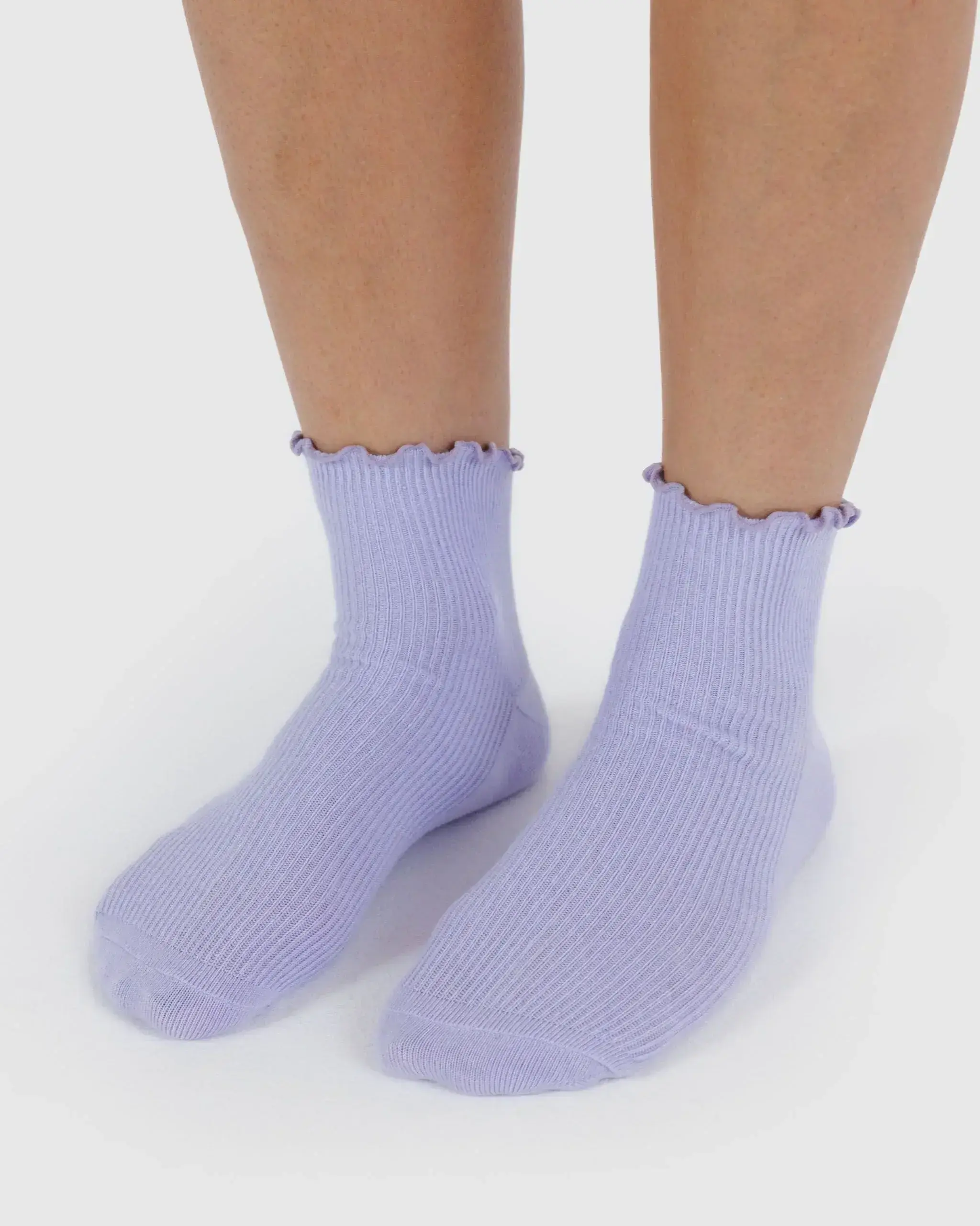 Lettuce Edge Sock Set of 2 Lavender & Red - Image 3