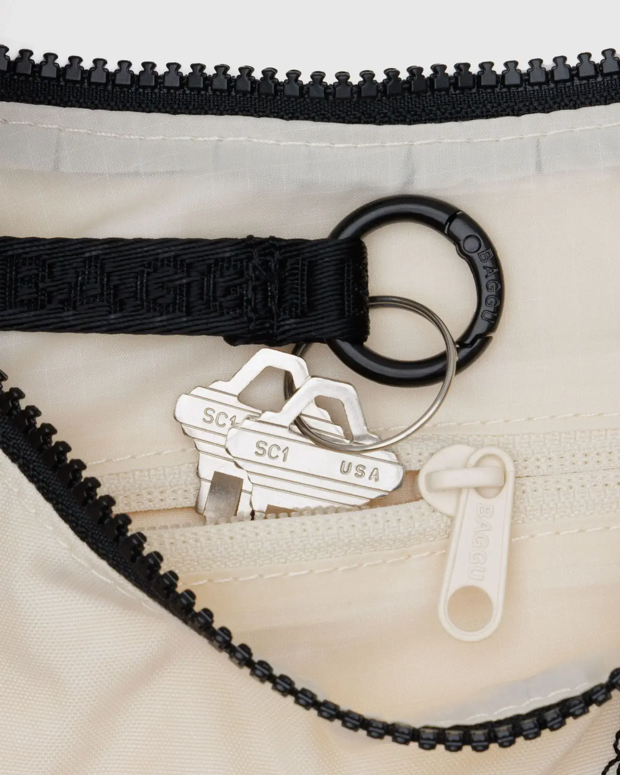 Small Nylon Crescent Bag Embroidered Shells - Image 4