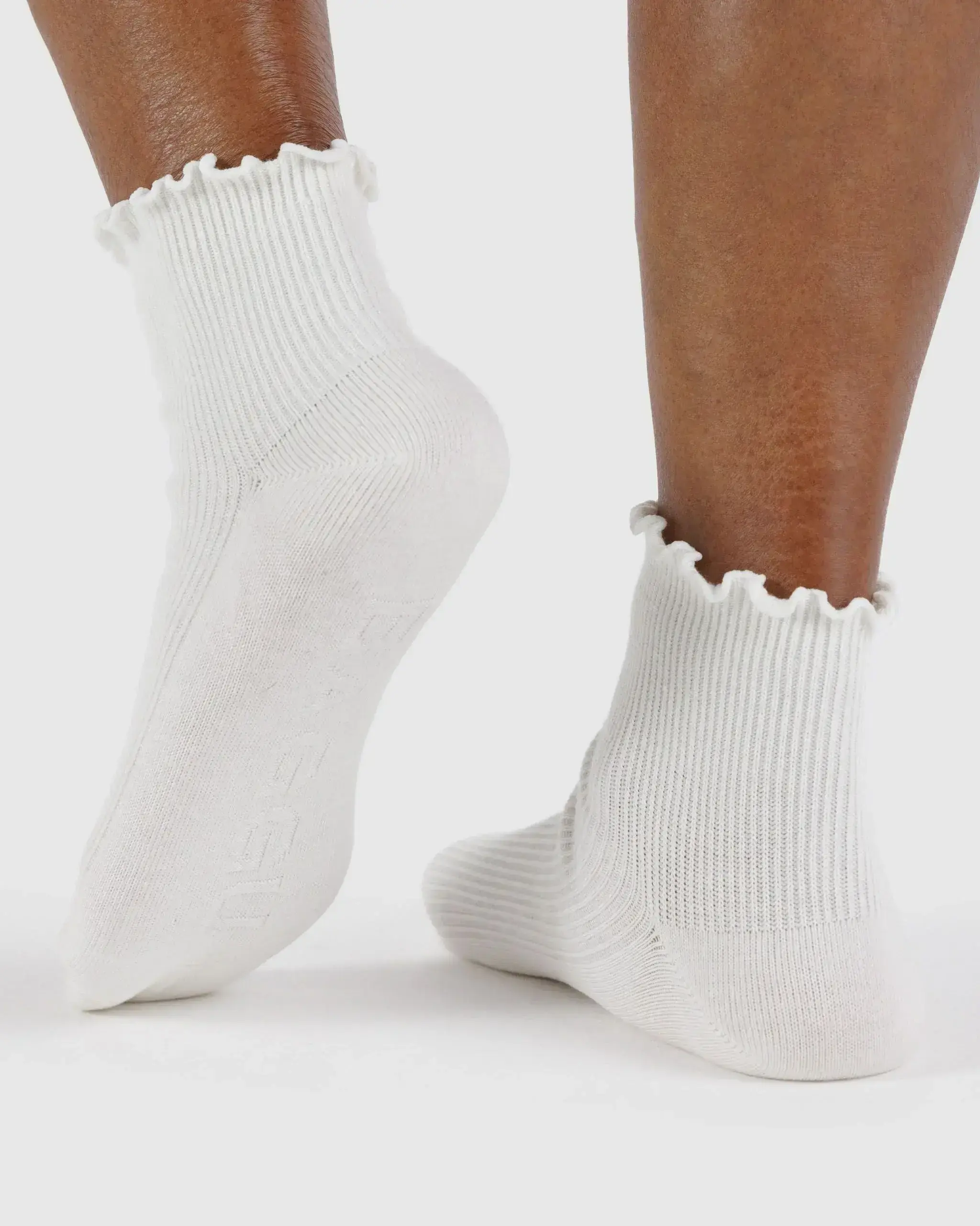 Lettuce Edge Sock Set of 2 White - Image 4