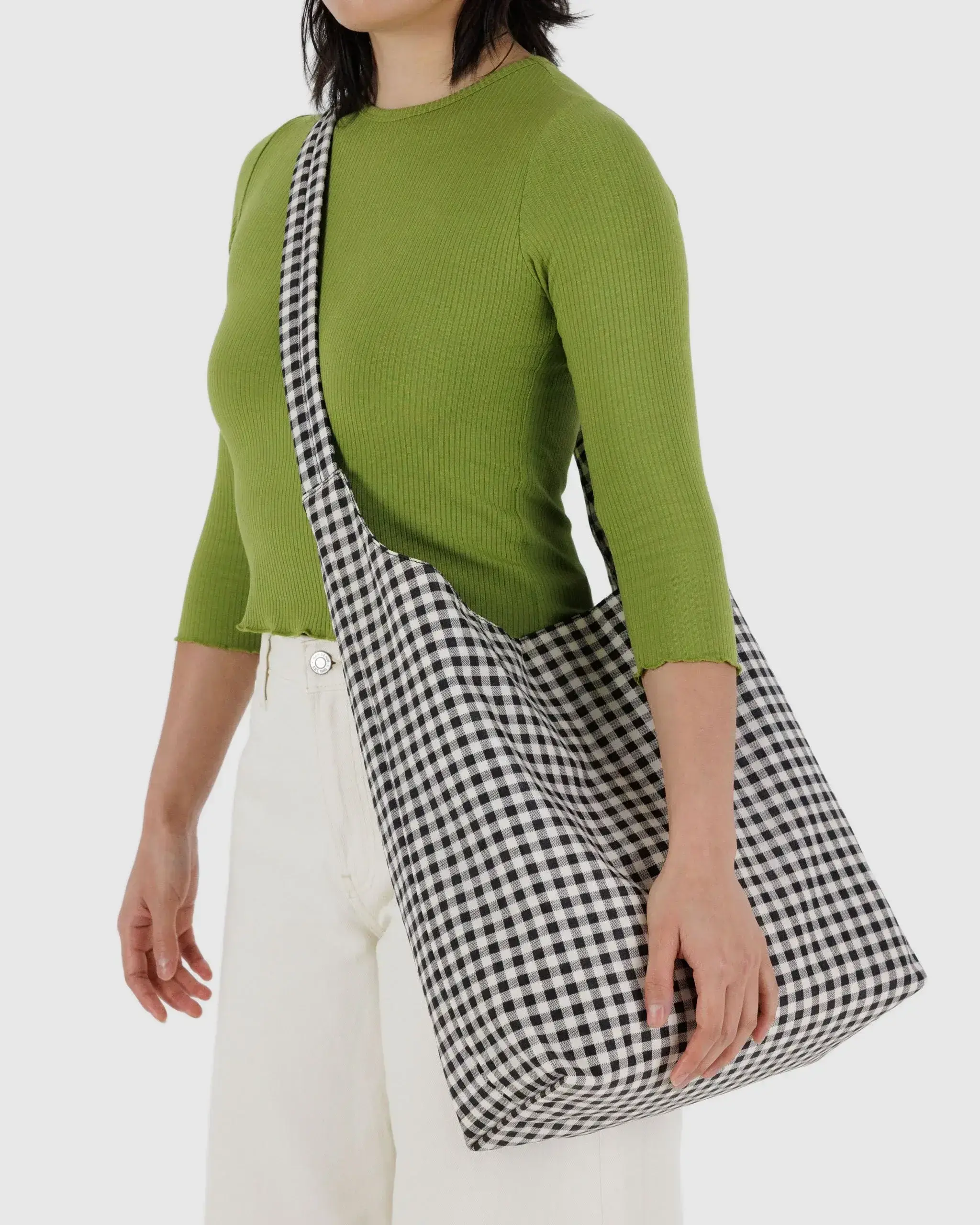 Large Nylon Sling Black & White Gingham - Image 3