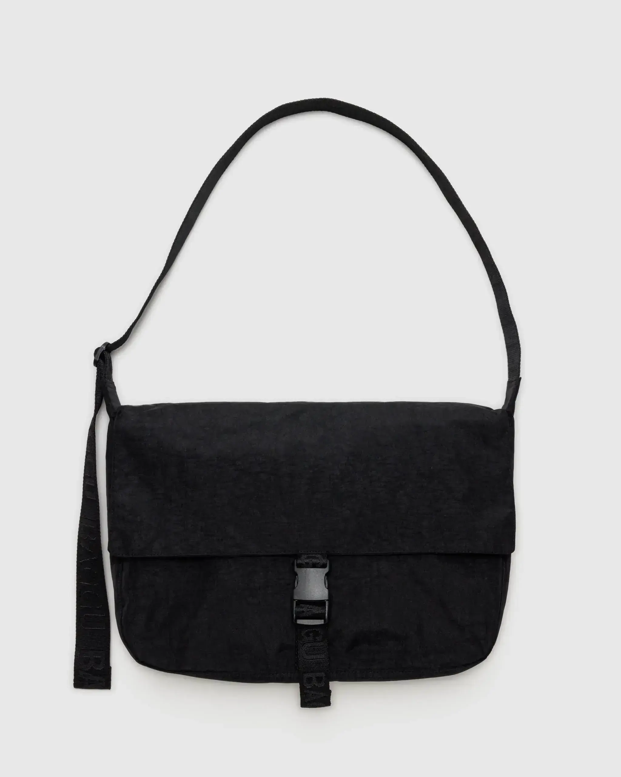 Nylon Messenger Bag Black