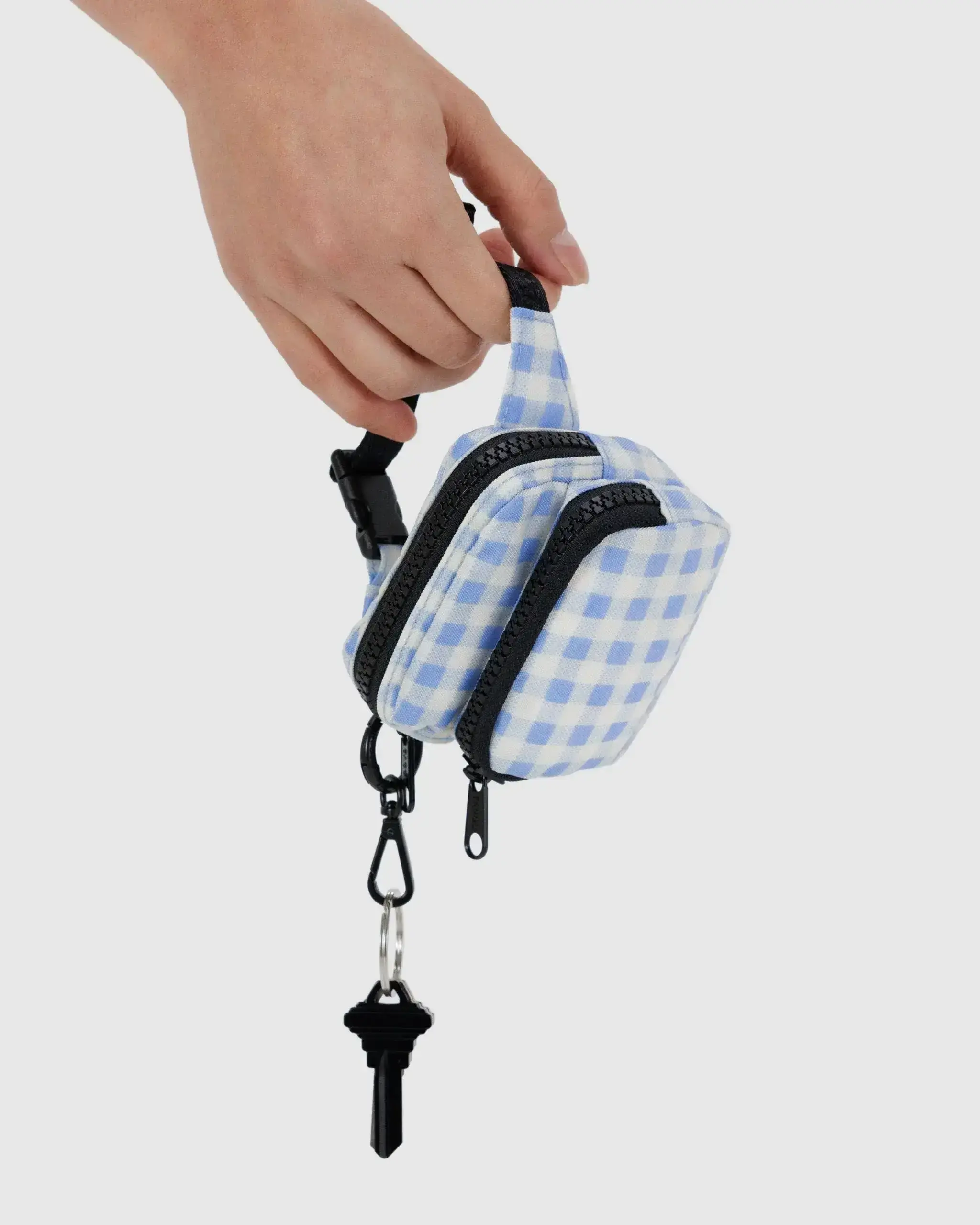 Fanny Pack Charm Light Blue Gingham - Image 3