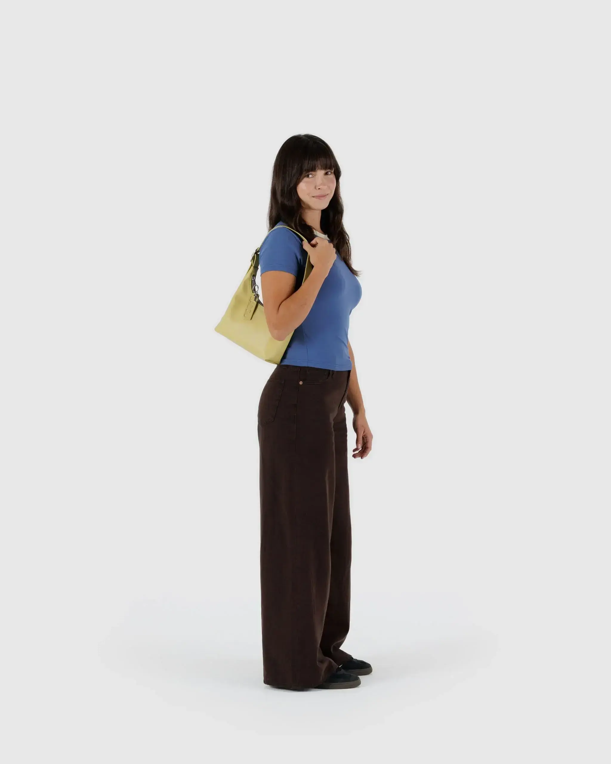 Mini Recycled Leather Shoulder Bag Straw - Image 2
