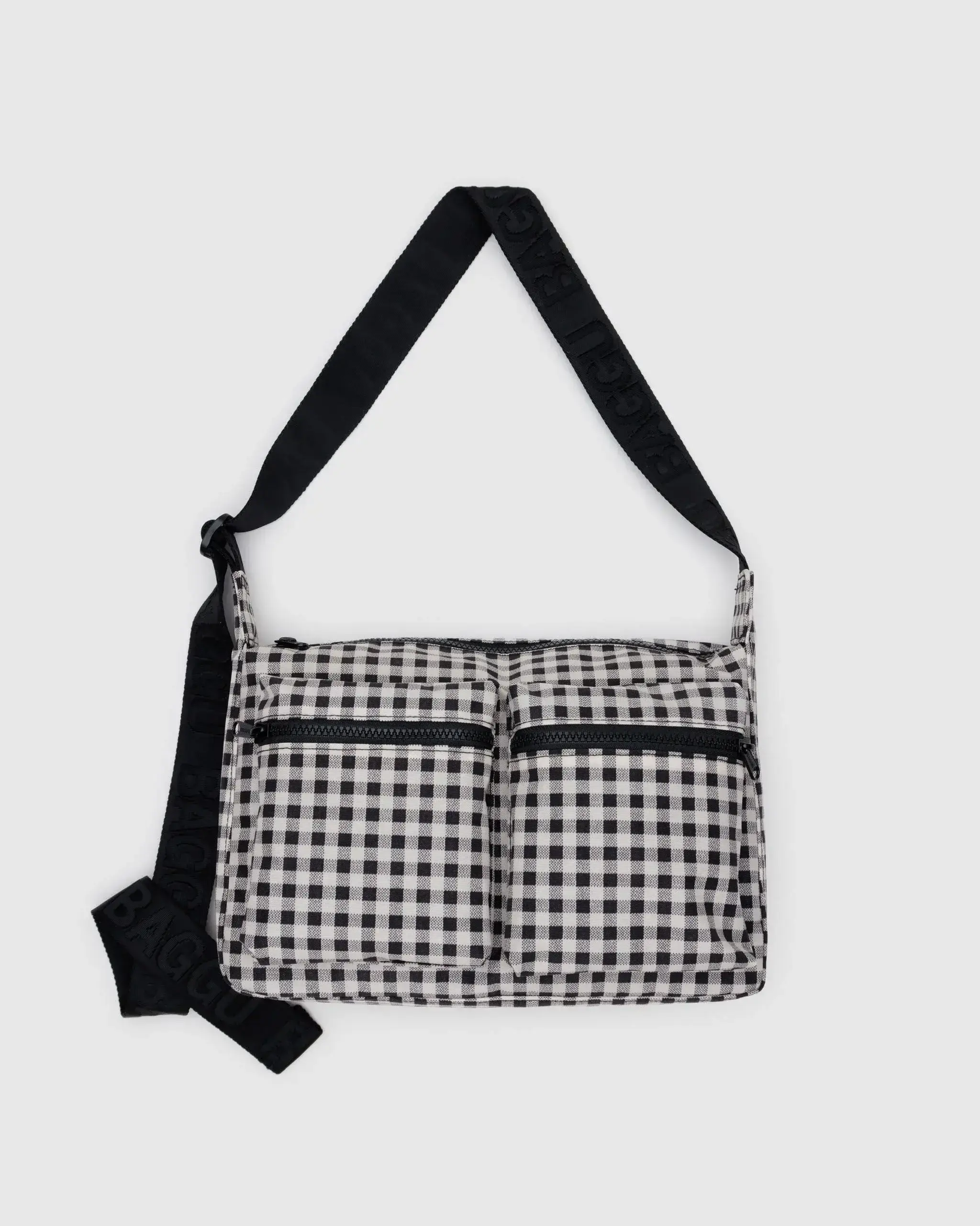Medium Cargo Crossbody Black & White Gingham