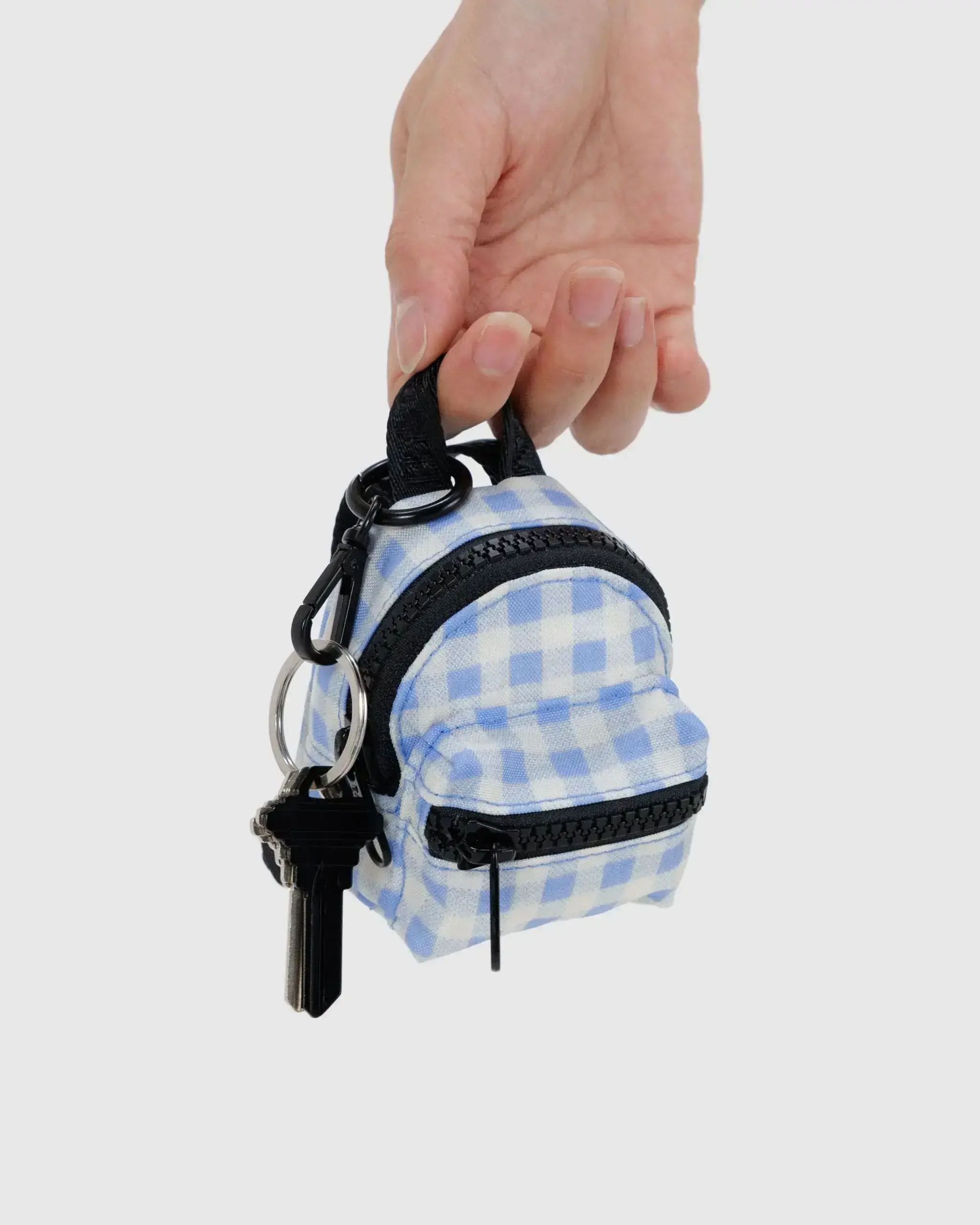 Backpack Charm Light Blue Gingham - Image 3