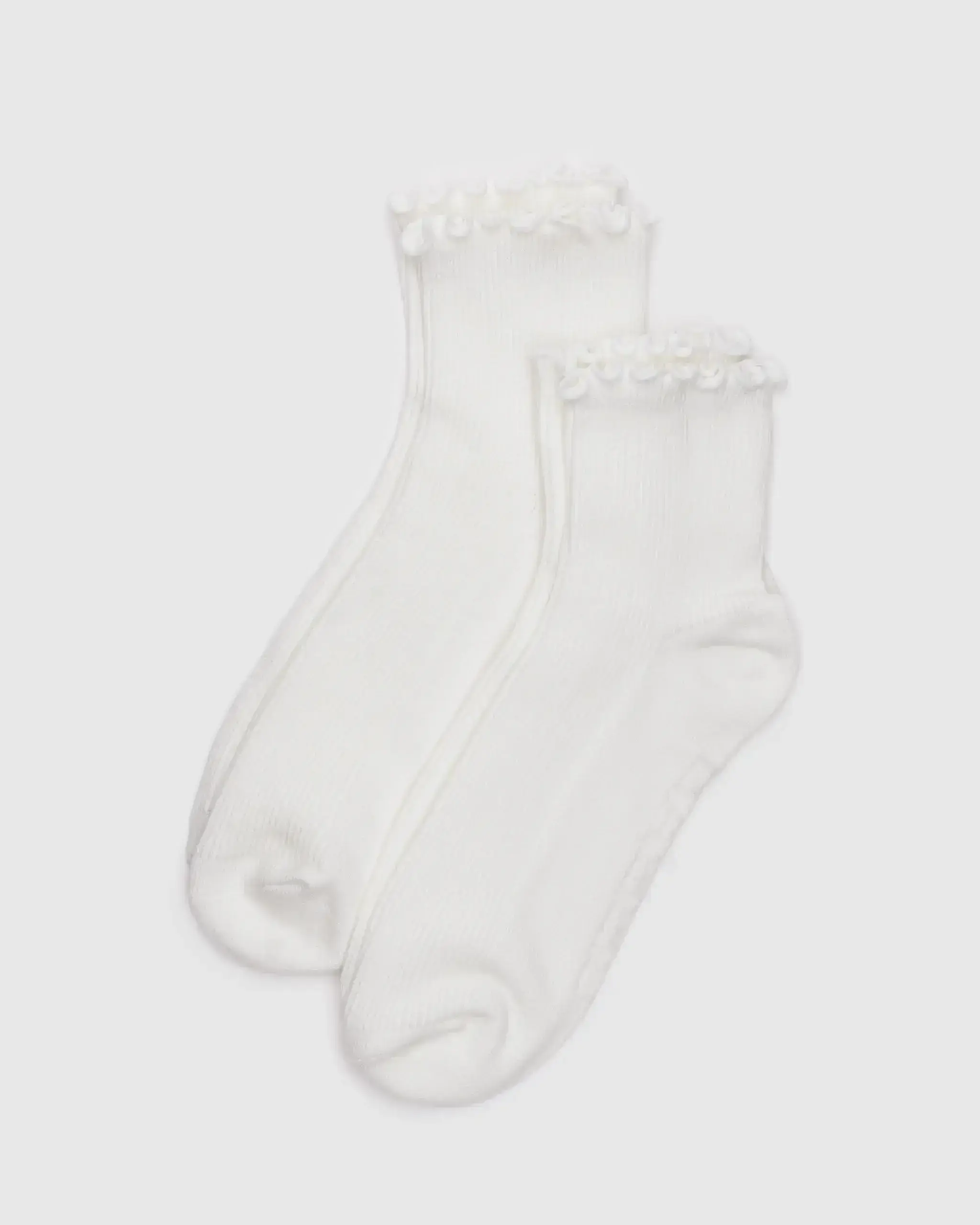 Lettuce Edge Sock Set of 2 White