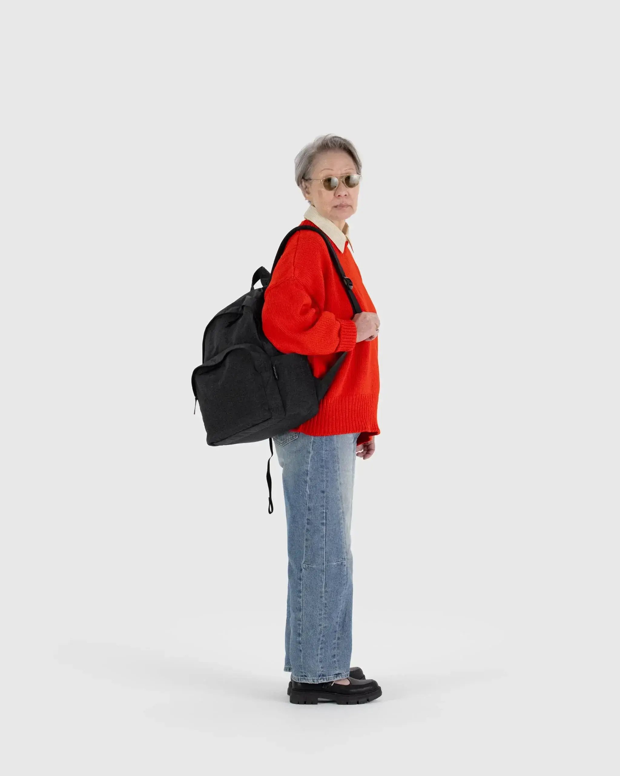 Large Nylon Backpack Black - Image 2