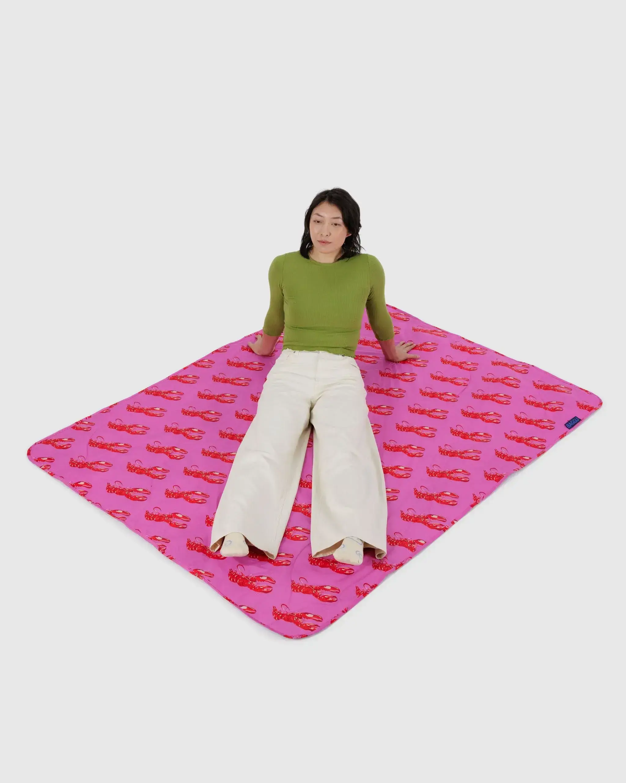 Puffy Picnic Blanket Pink Lobster - Image 2