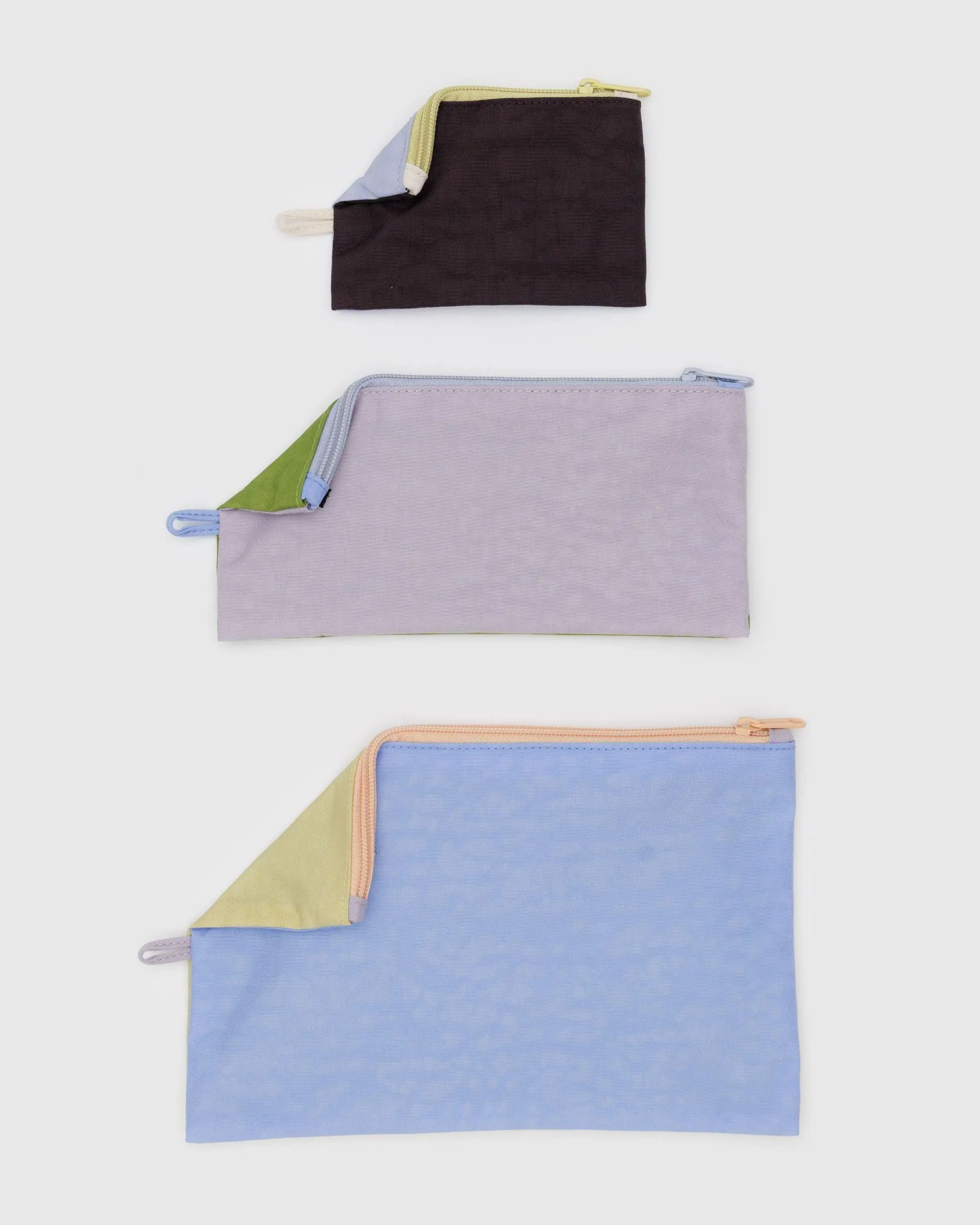 Flat Pouch Set Pastels Colorblock