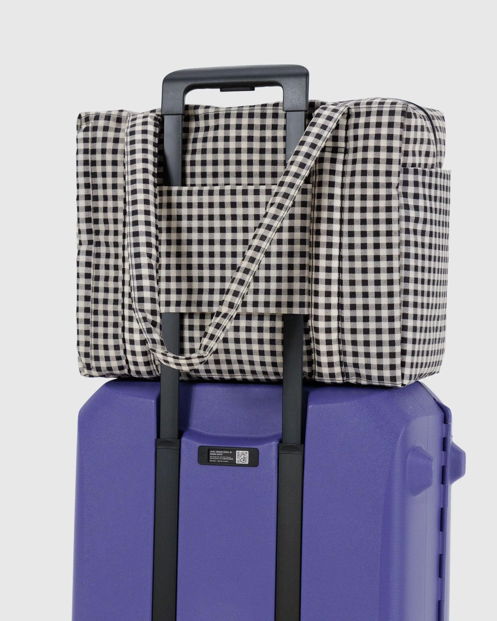 Small Cloud Carry-On Black & White Gingham - Image 2