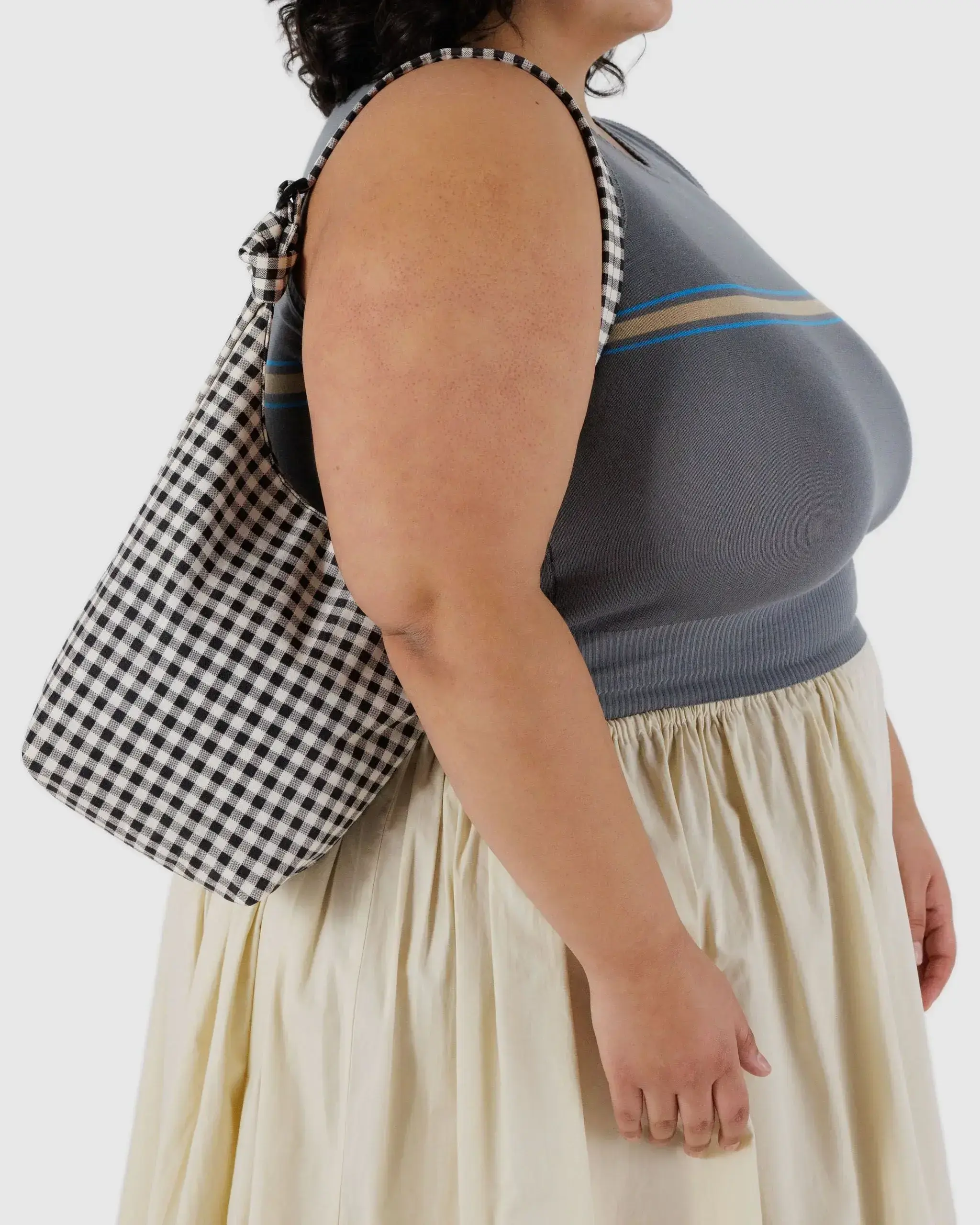 Small Nylon Sling Black & White Gingham - Image 3