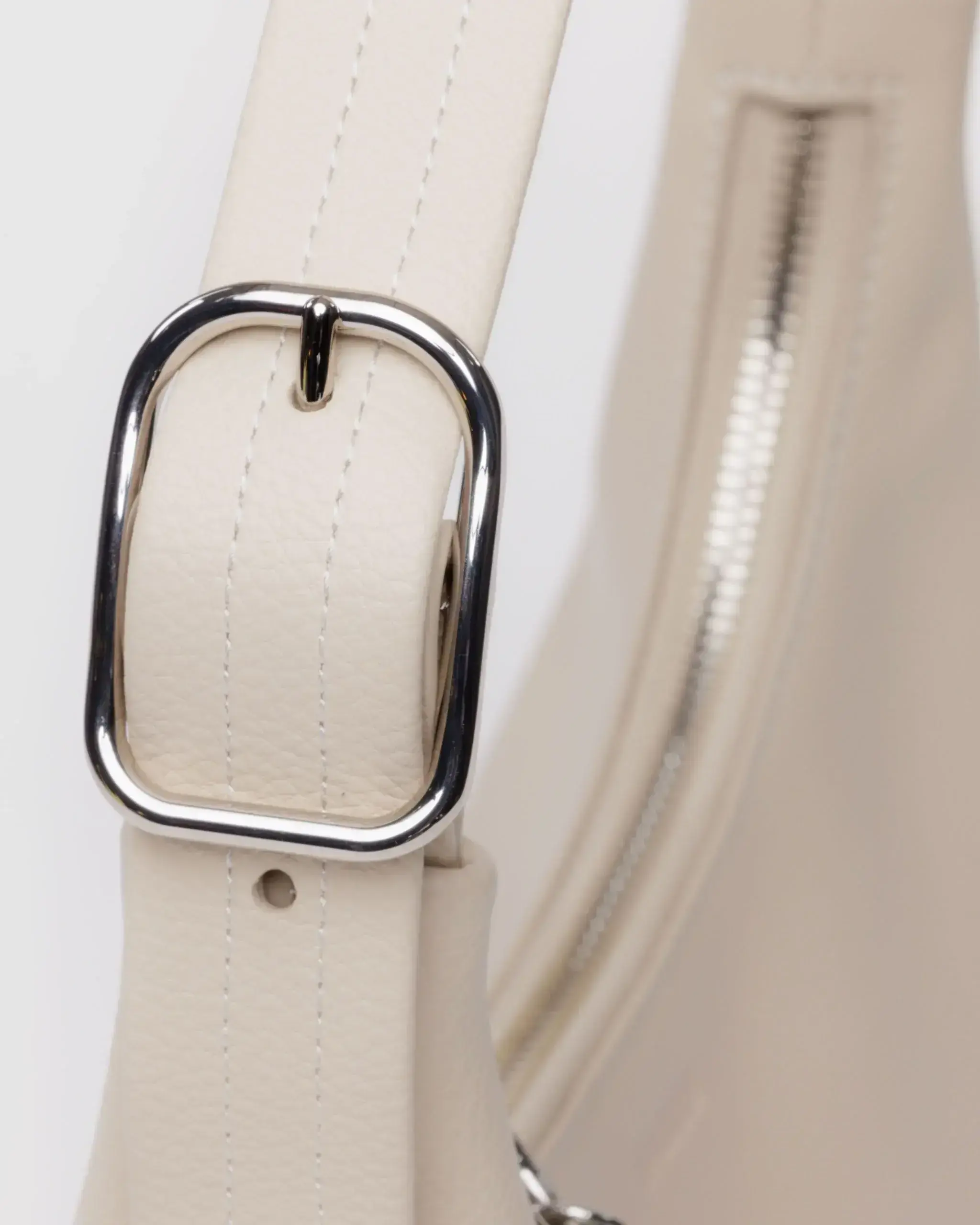 Mini Recycled Leather Shoulder Bag Stone - Image 5