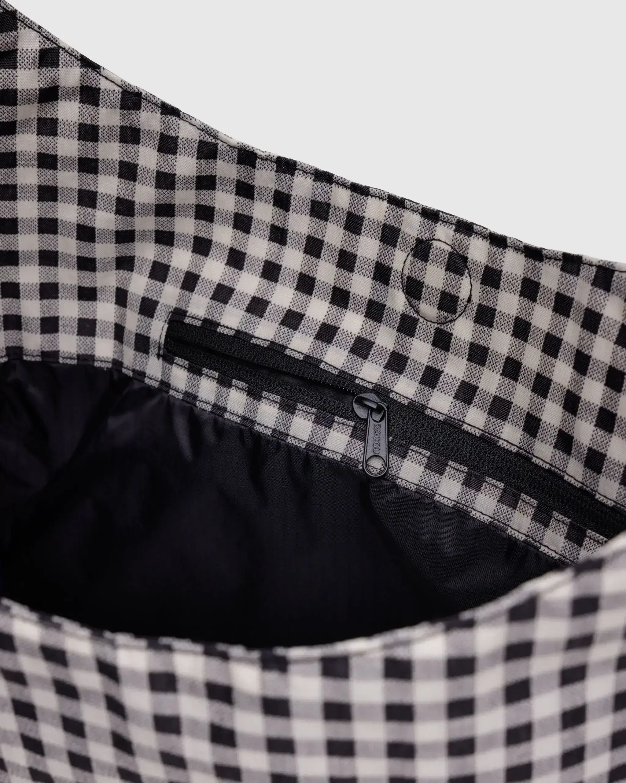 Large Nylon Sling Black & White Gingham - Image 4