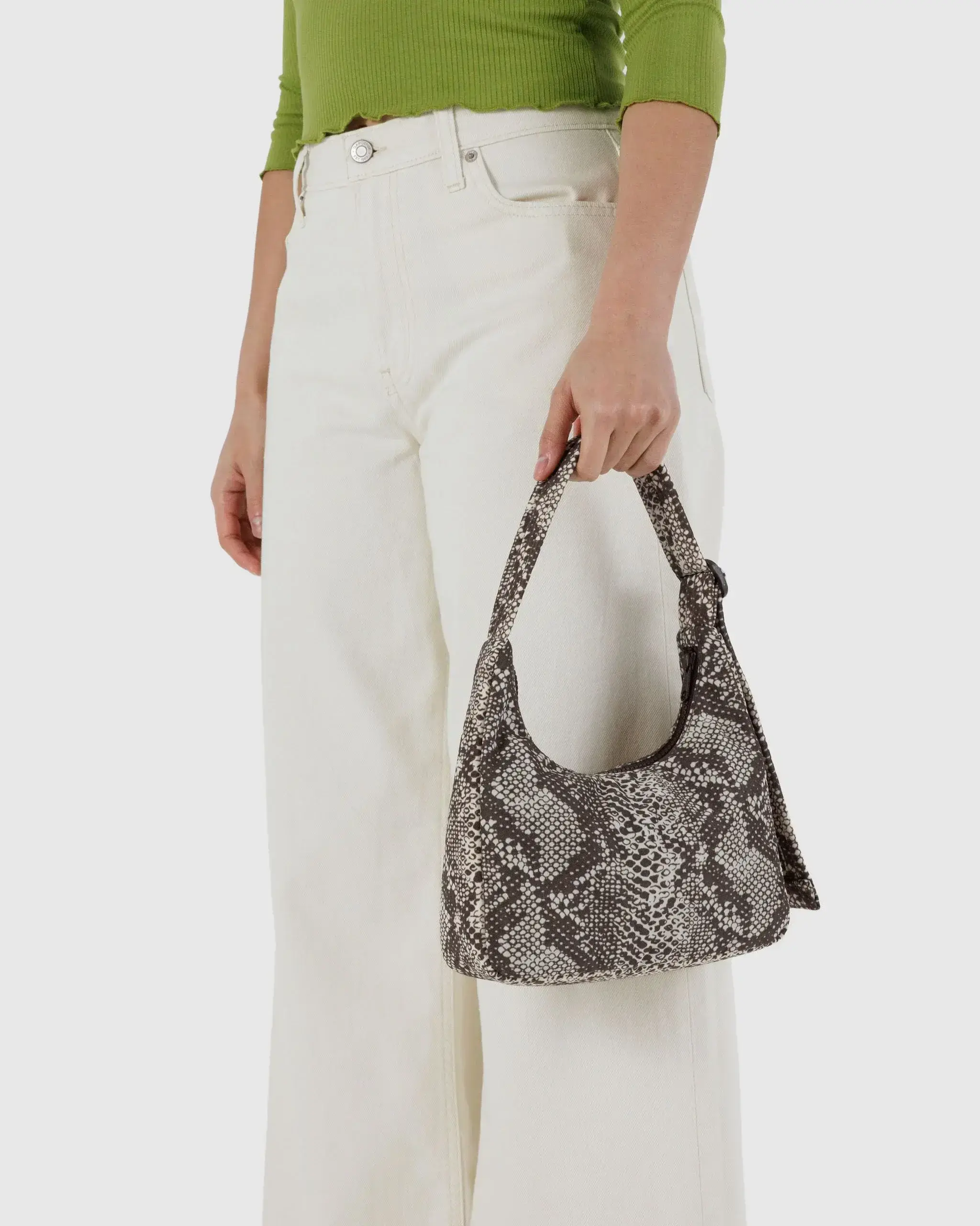 Mini Nylon Shoulder Bag Snakeskin - Image 3