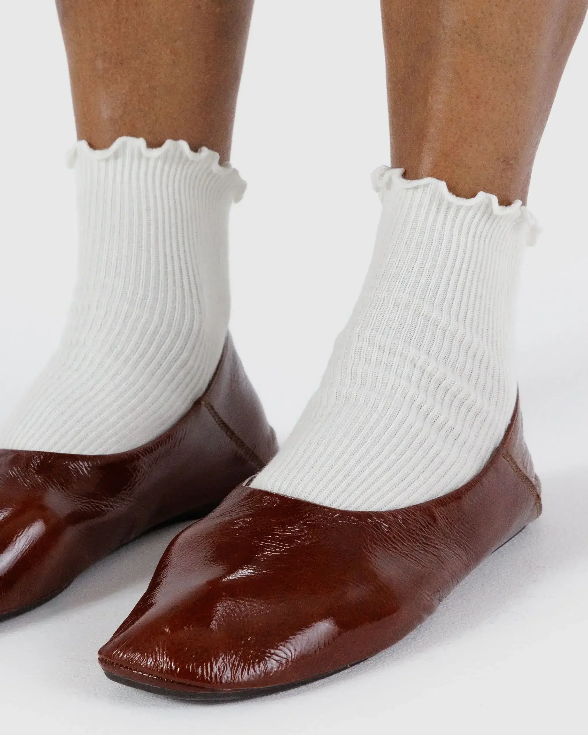 Lettuce Edge Sock Set of 2 White - Image 2