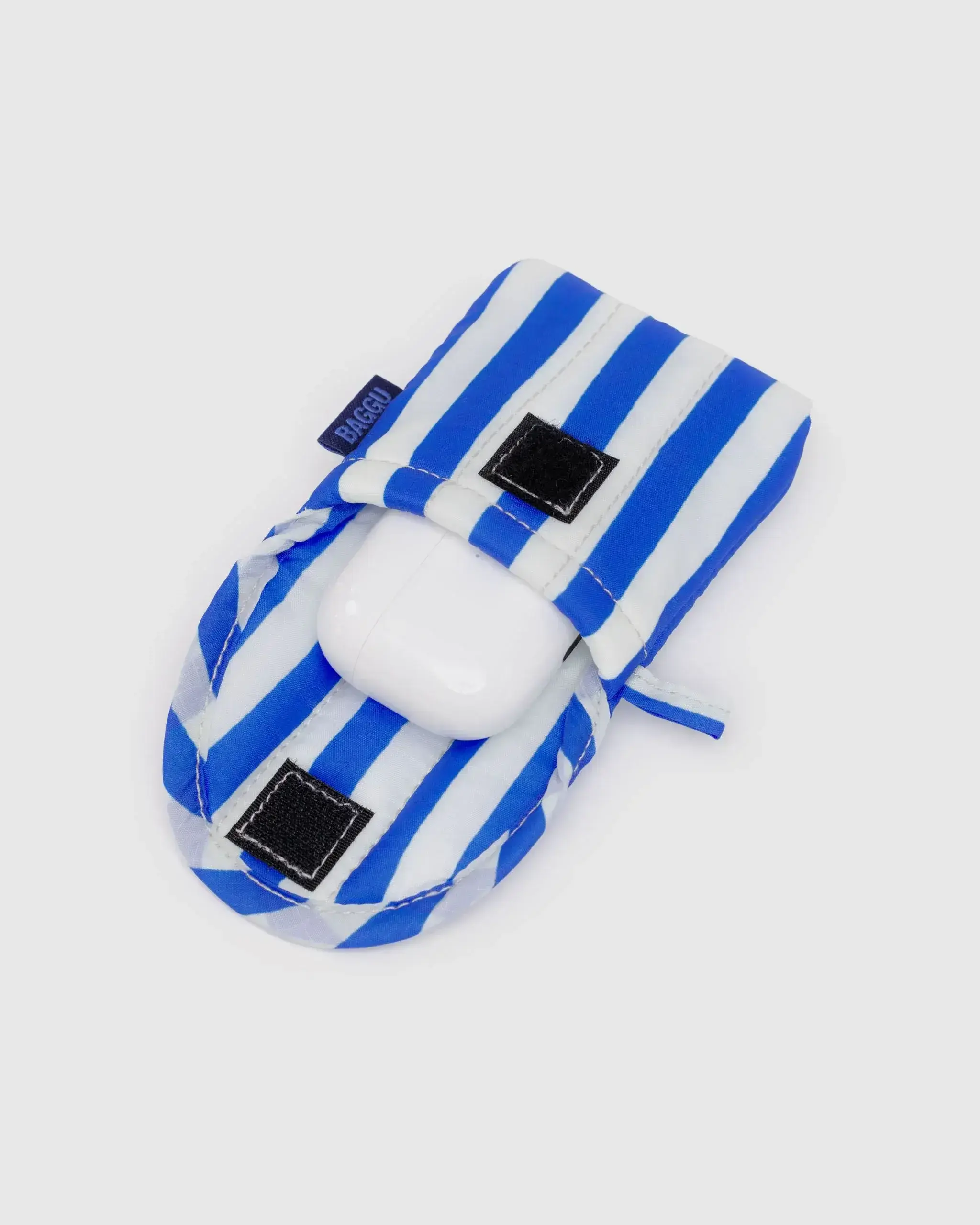 Puffy Earbuds Case Blue Painted Stripe - Image 2