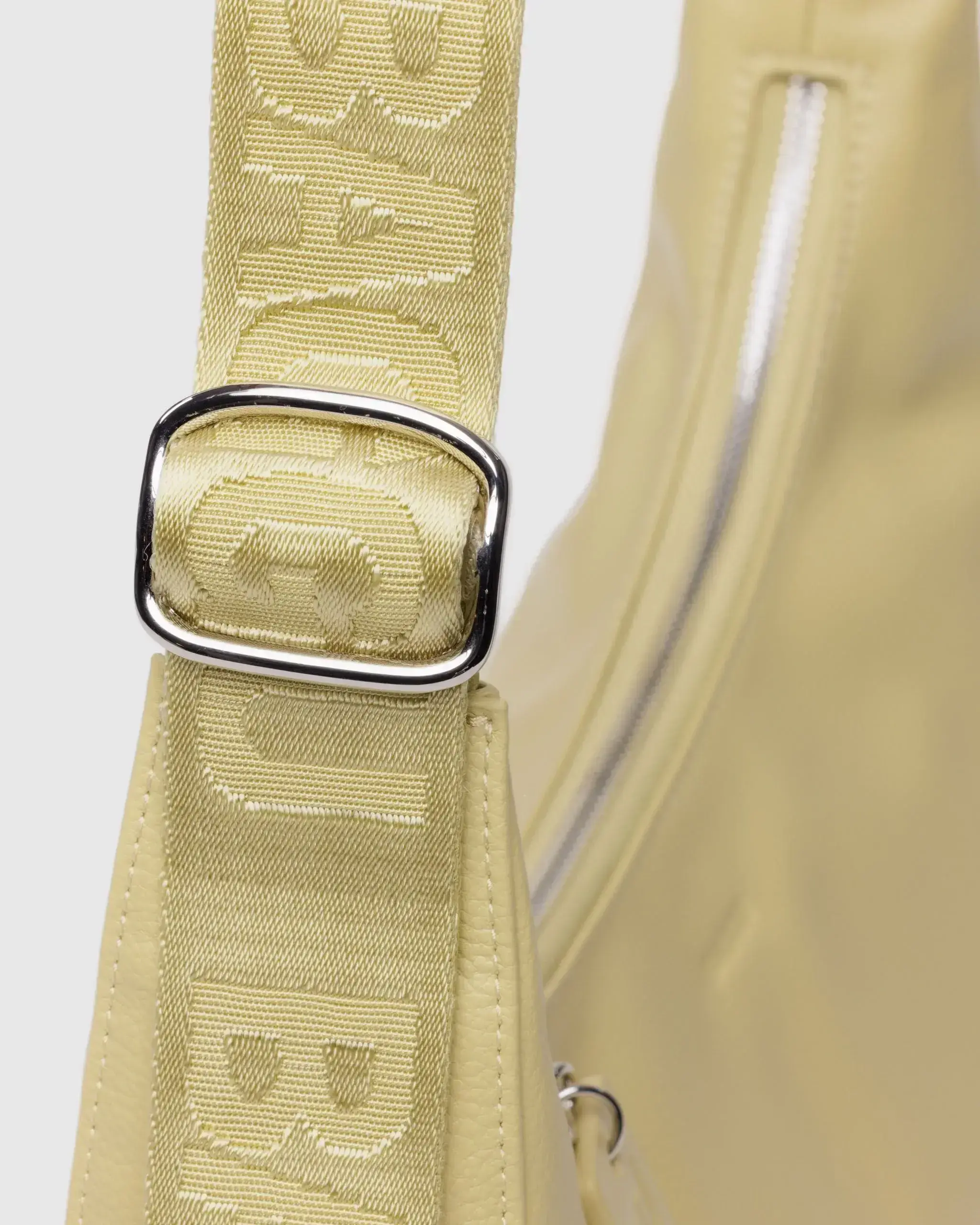 Medium Recycled Leather Crescent Bag Straw - Image 5