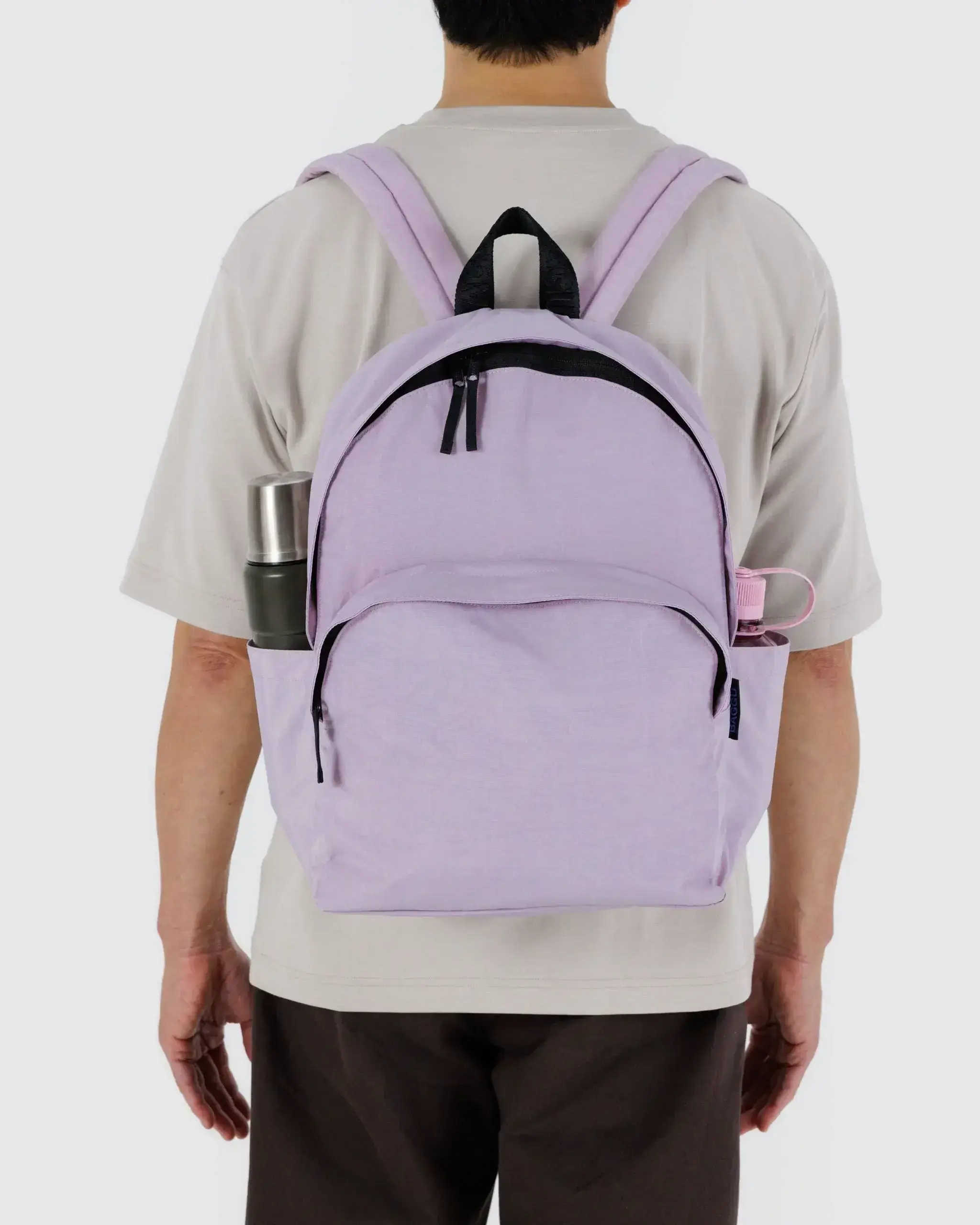 Large Nylon Backpack Dusty Pink - Image 3