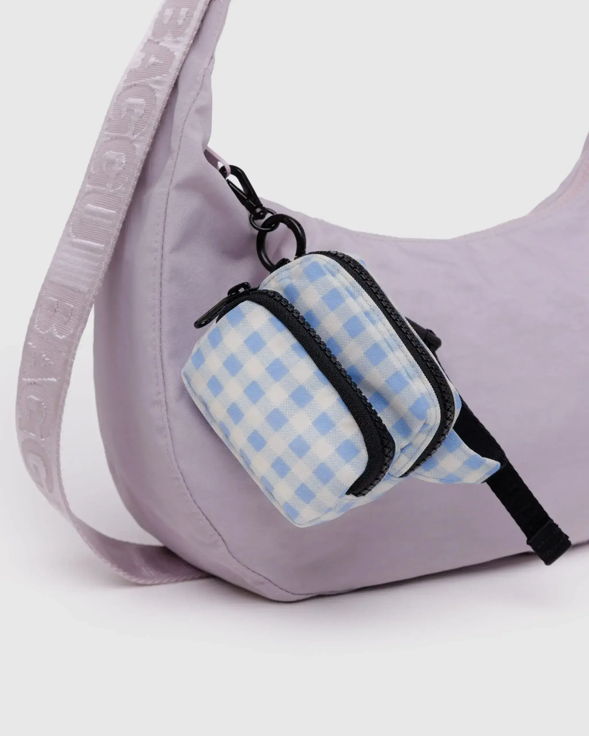 Fanny Pack Charm Light Blue Gingham - Image 2