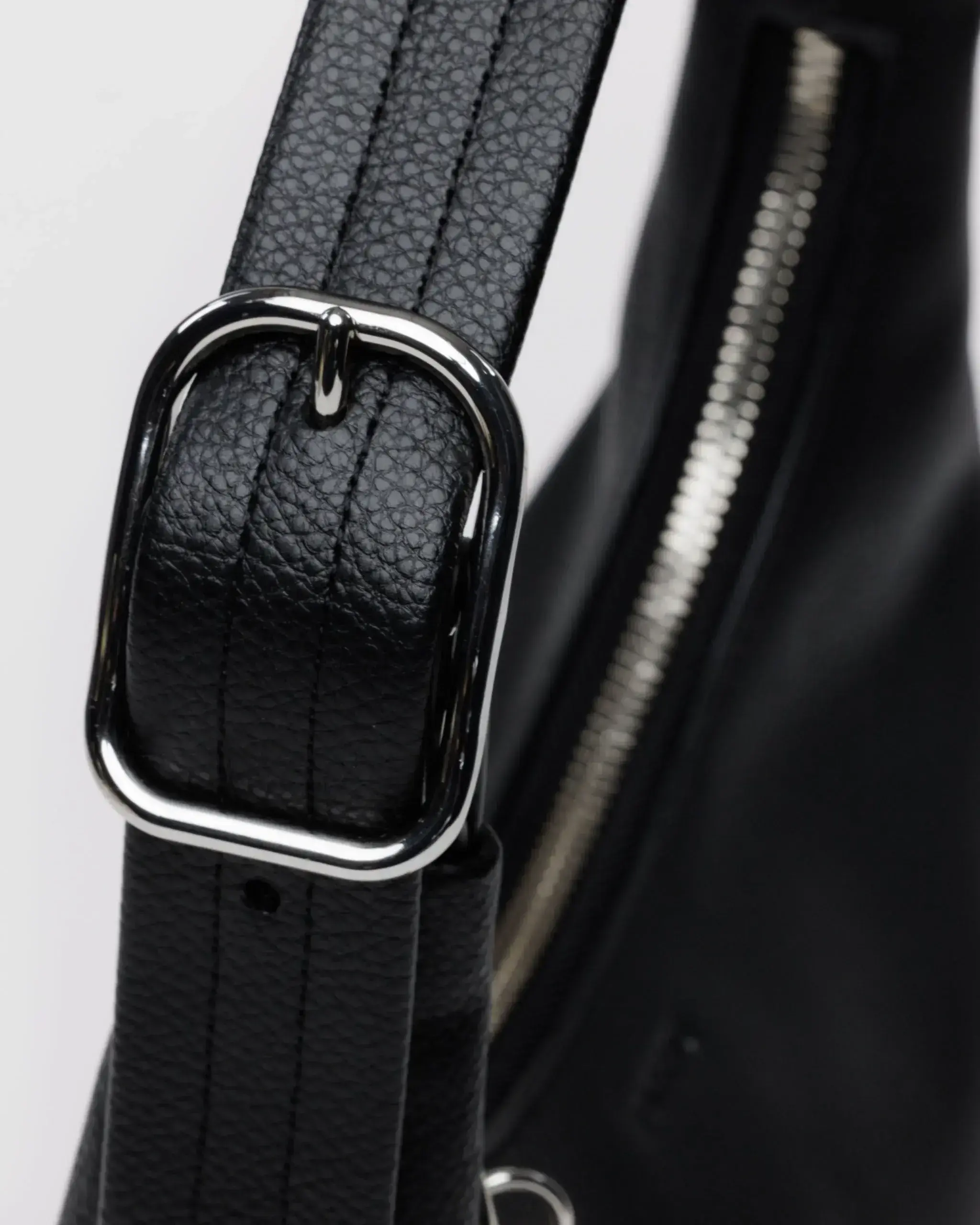 Mini Recycled Leather Shoulder Bag Black - Image 5