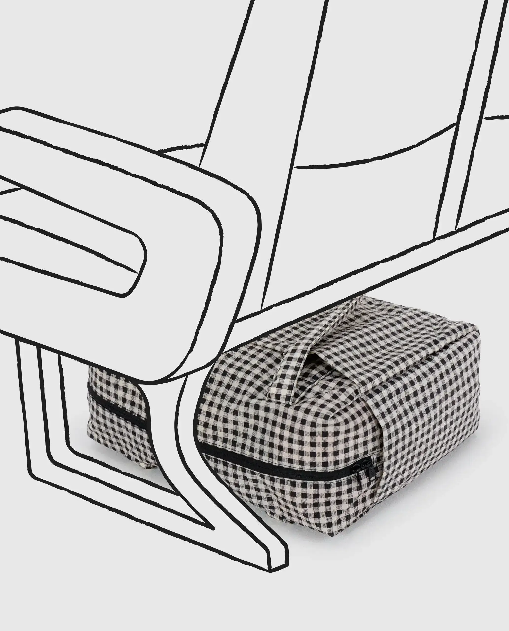 Small Cloud Carry-On Black & White Gingham - Image 5