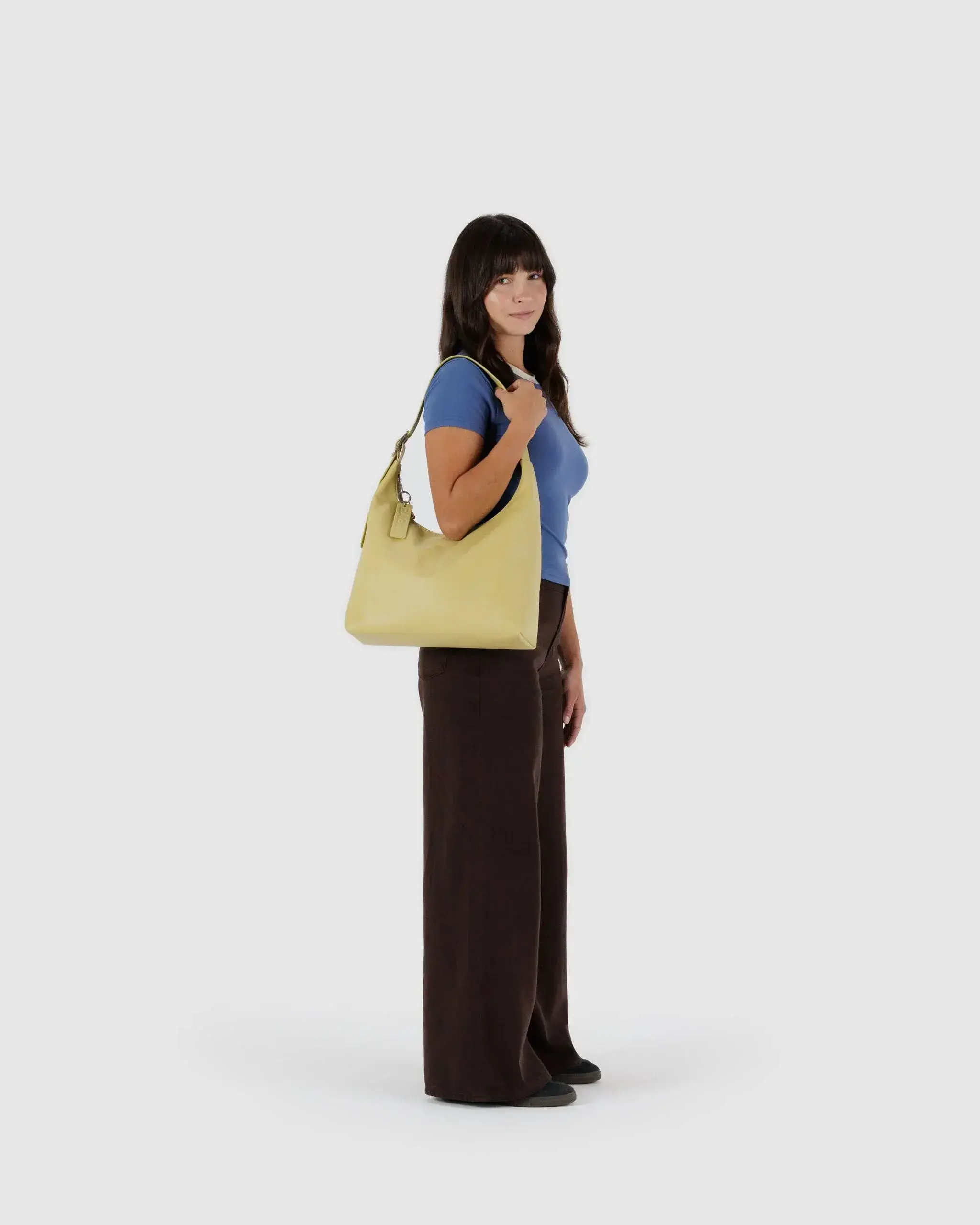 Recycled Leather Shoulder Bag Straw - Image 2