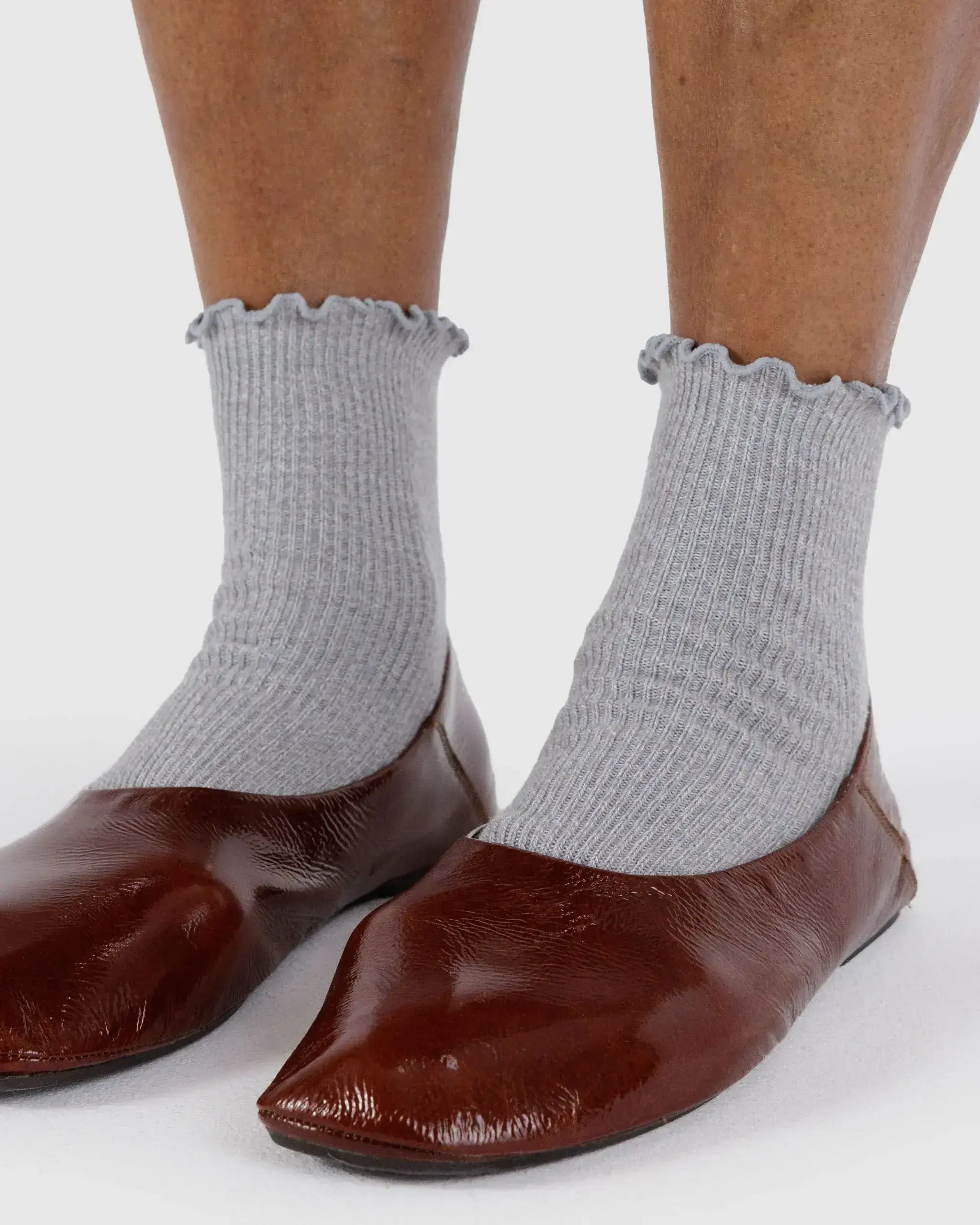 Lettuce Edge Sock Set of 2 Heather Grey & Black - Image 2